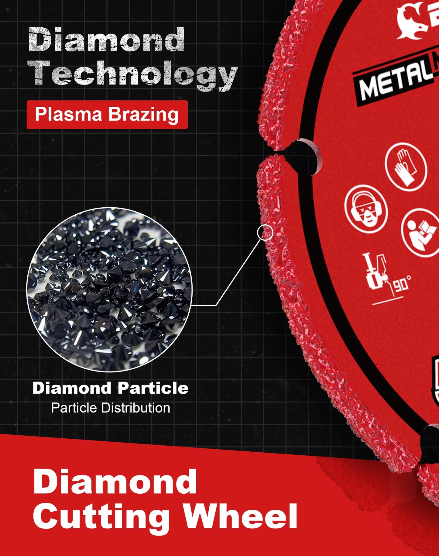 EZARC Diamond Cutting Wheel 4 1/2 x 7/8 Inch for Metal, Cut Off Wheel with 5000+ Cuts on Rebar, Steel, Iron and INOX
