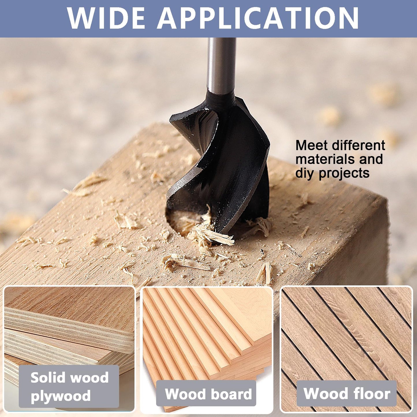 1-1/16" x 6-1/2" Auger Drill Bit for Wood, 1/4" Hex Shank, Ideal for Hardwood, Softwood, Plywood & DIY Projects