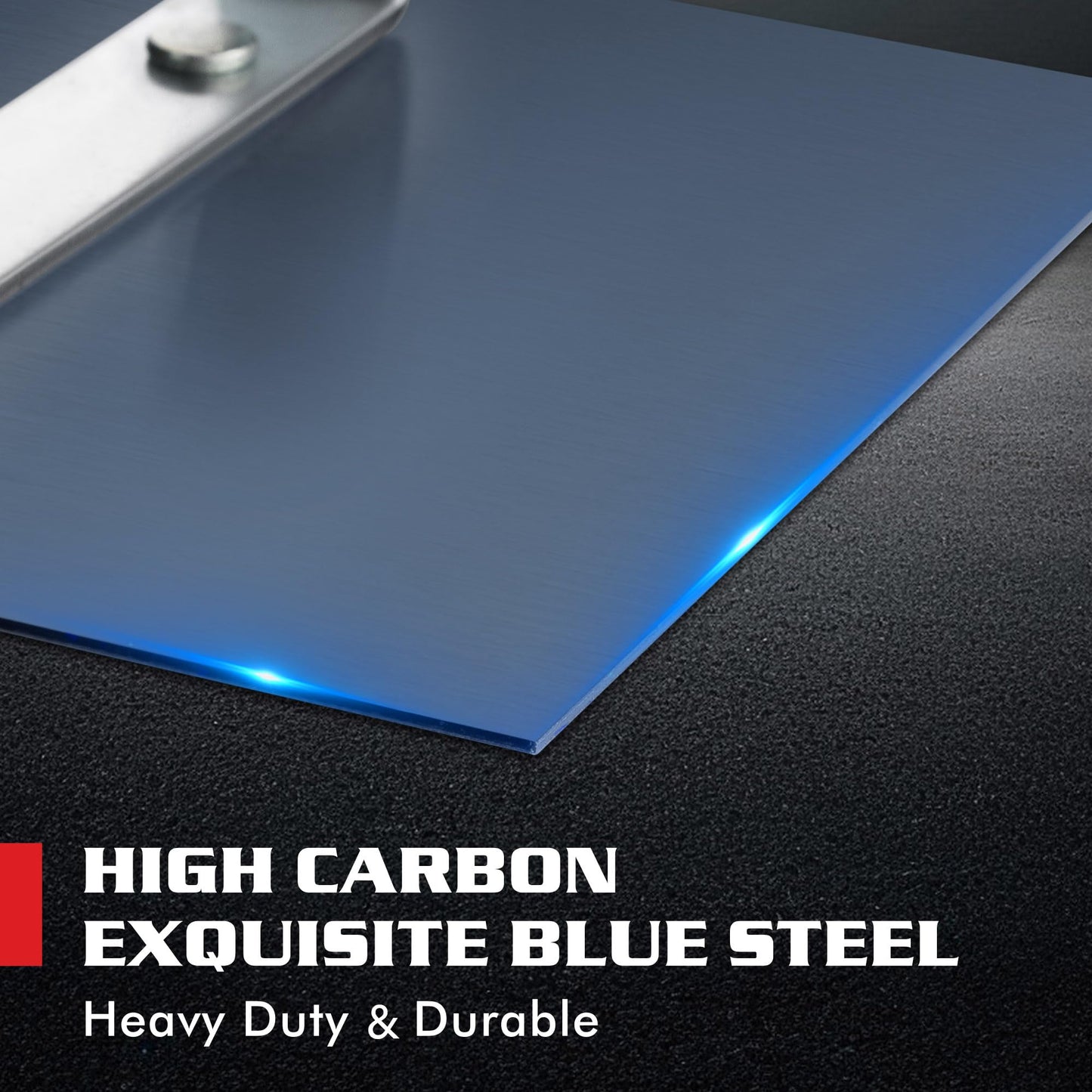 Goldblatt 6"x6" Concrete Edger, Blue High-Carbon Steel, 3/8"R 1/2"D, Durable Masonry Finishing Tool with Soft Grip & Steel Mount