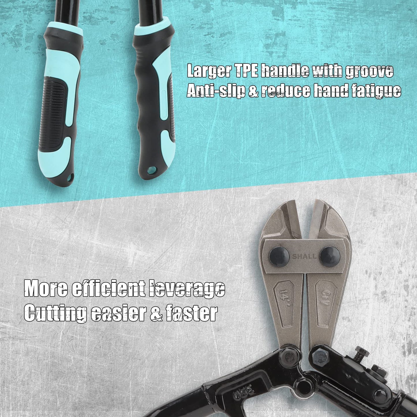 SHALL 3‑Piece Bolt Cutter Set: 14" Heavy Duty Bolt Cutter, 8" Mini Cutter & 8" Wire Rope Cutter with Ergonomic Handles, Carrying Case Included