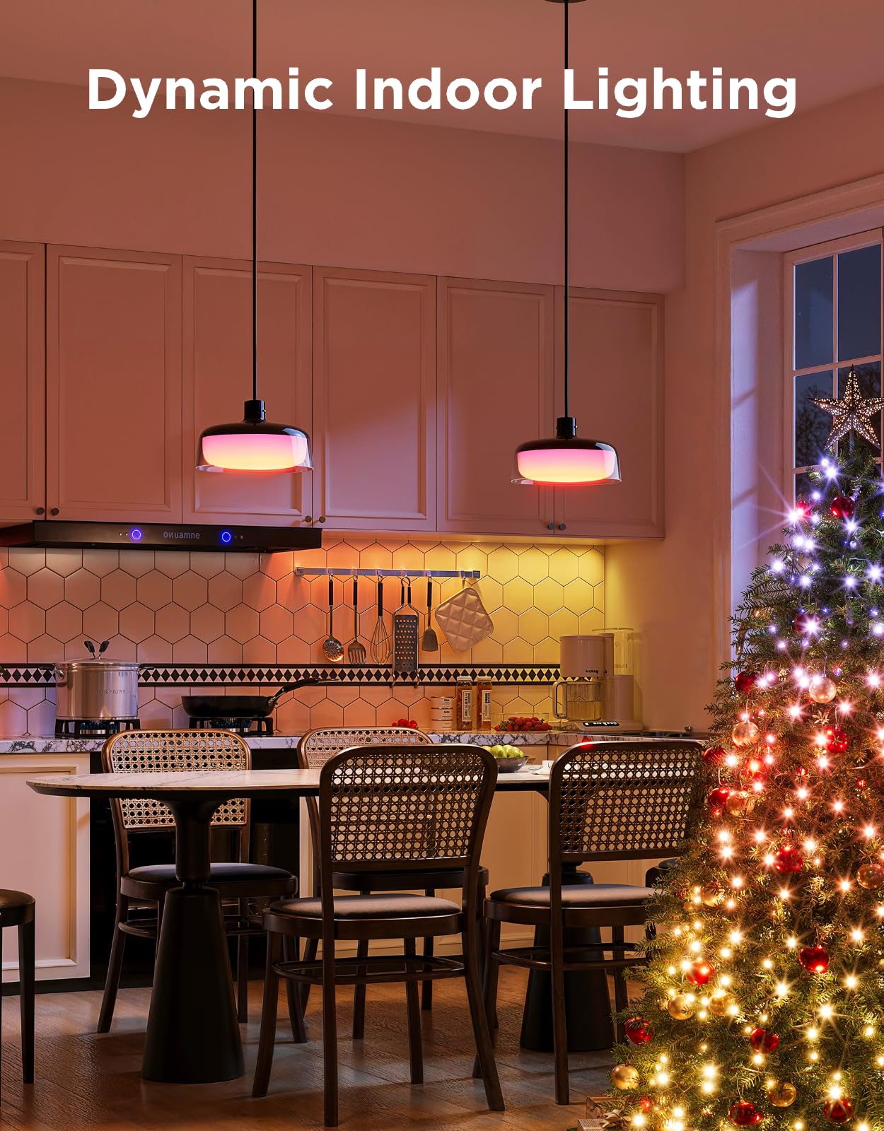 Govee RGBIC Pendant Light for Kitchen Island, Smart Dimmable Hanging Fixture, 1300LM, 2700K-6500K, Alexa & Matter Compatible