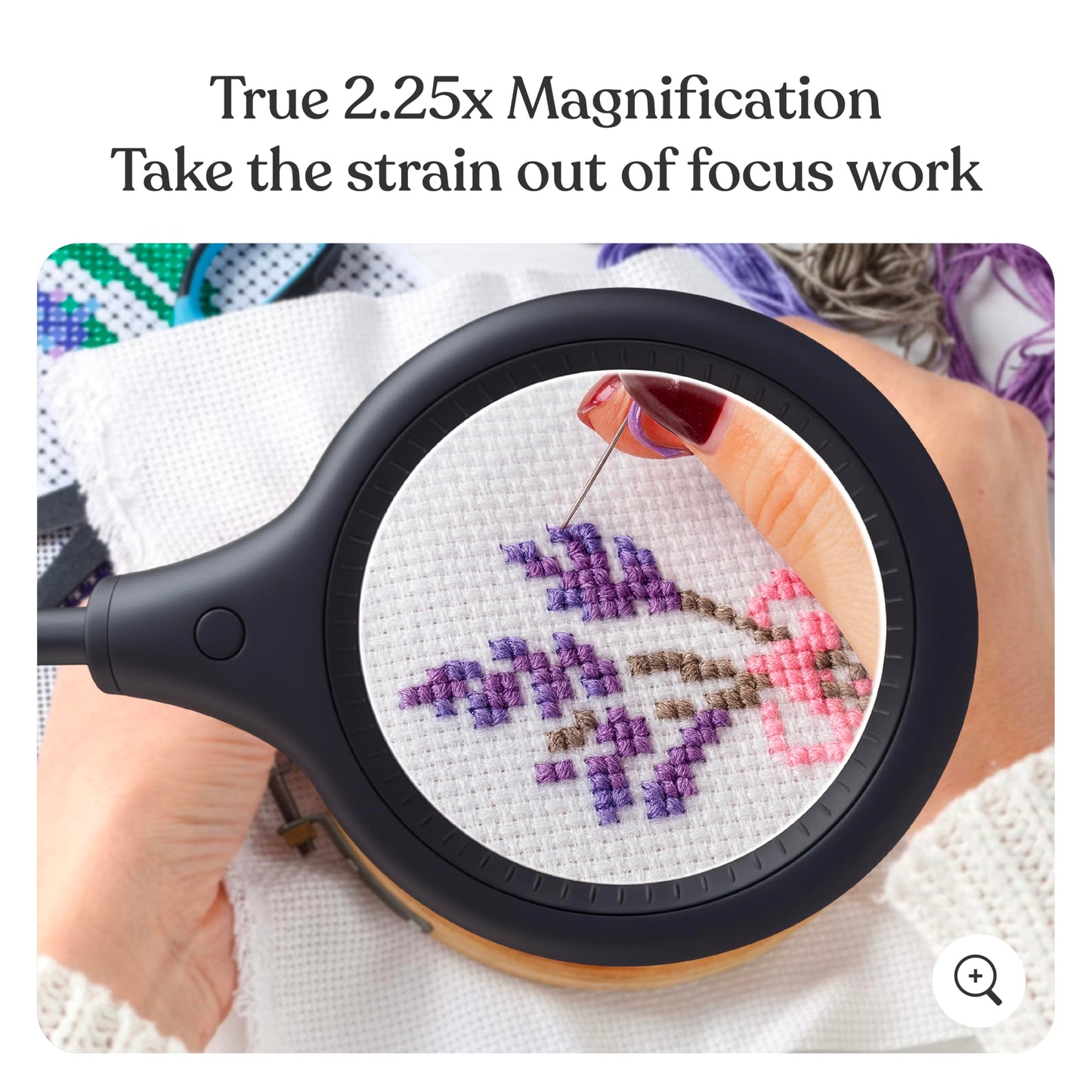 Brightech LightView Pro Flex 2-in-1 Magnifying Desk Lamp, 2.25X LED Lighted Magnifier, Adjustable Gooseneck for Reading, Crafts & Close Work