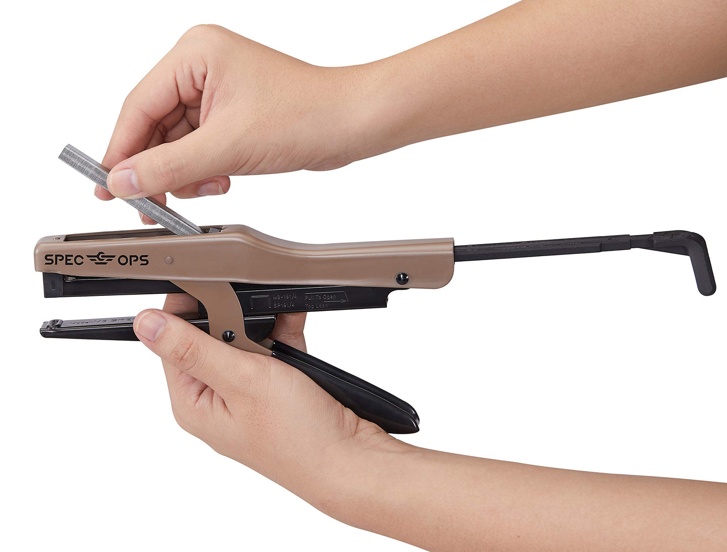 Spec Ops Tools Florist & Dry Cleaner Plier Stapler, 3/8"" Crown, 1/4"" Leg Length Staples, 3% Donated to Veterans