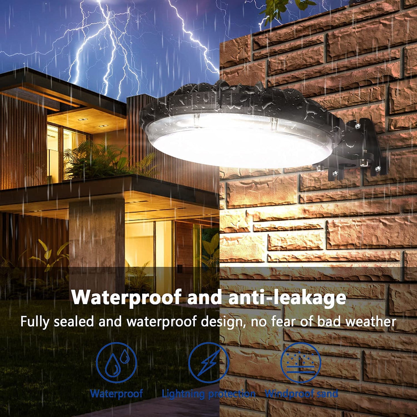 Karjoefar 100W LED Barn Light, 10000LM Daylight 5000K, Dusk-to-Dawn Outdoor Flood Light, IP65 Waterproof for Garage Yard Street