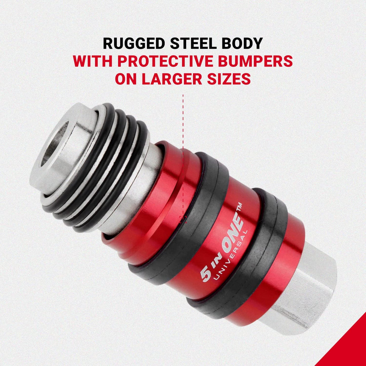 Milton 1750 Safety Exhaust Coupler, 1/4" body, 1/4" FNPT (Pack of 5) Red