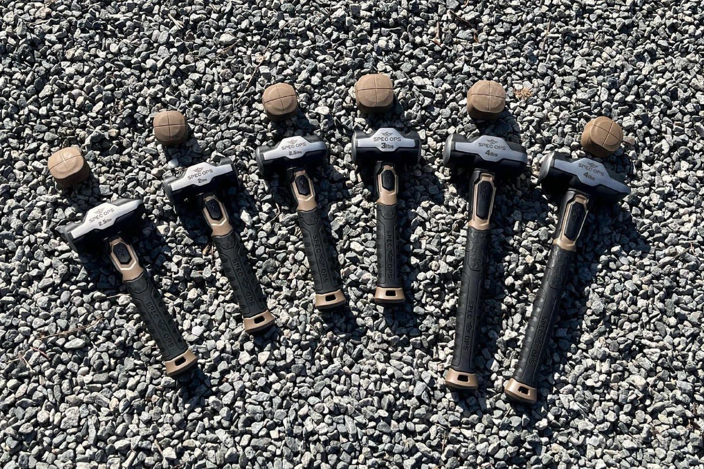 Spec Ops Tools Blacksmith Hammer, 4 lb Sledge hammer with Bi-Material Shock Absorbing & Vibration Dampening Handle, 3% Donated to Veterans, Black/Tan