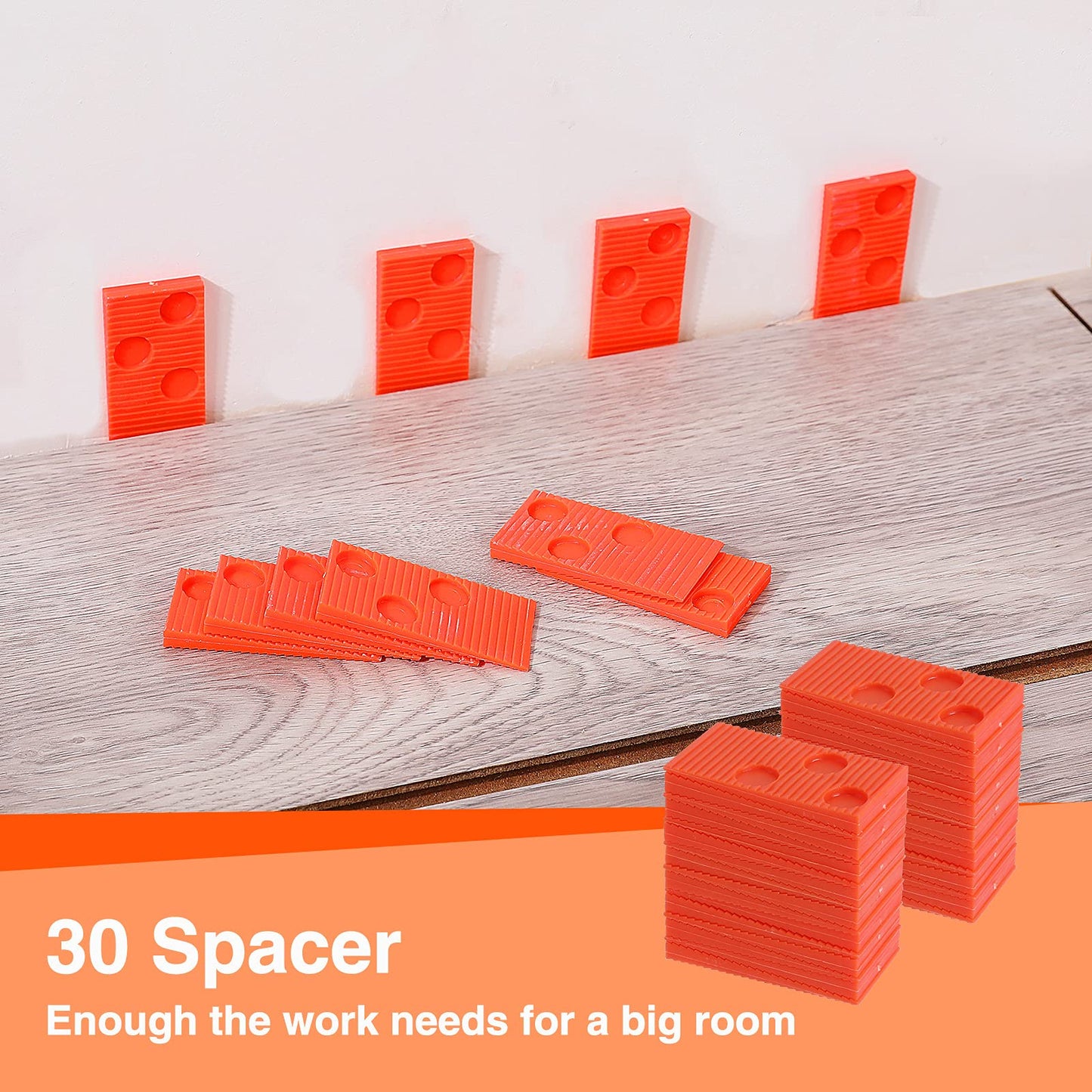 ValueMax Laminate Flooring Installation Kit w/ Solid Tapping Block, Heavy-Duty Pull Bar, Double-Faced Mallet, Kneepads & 30 Spacers