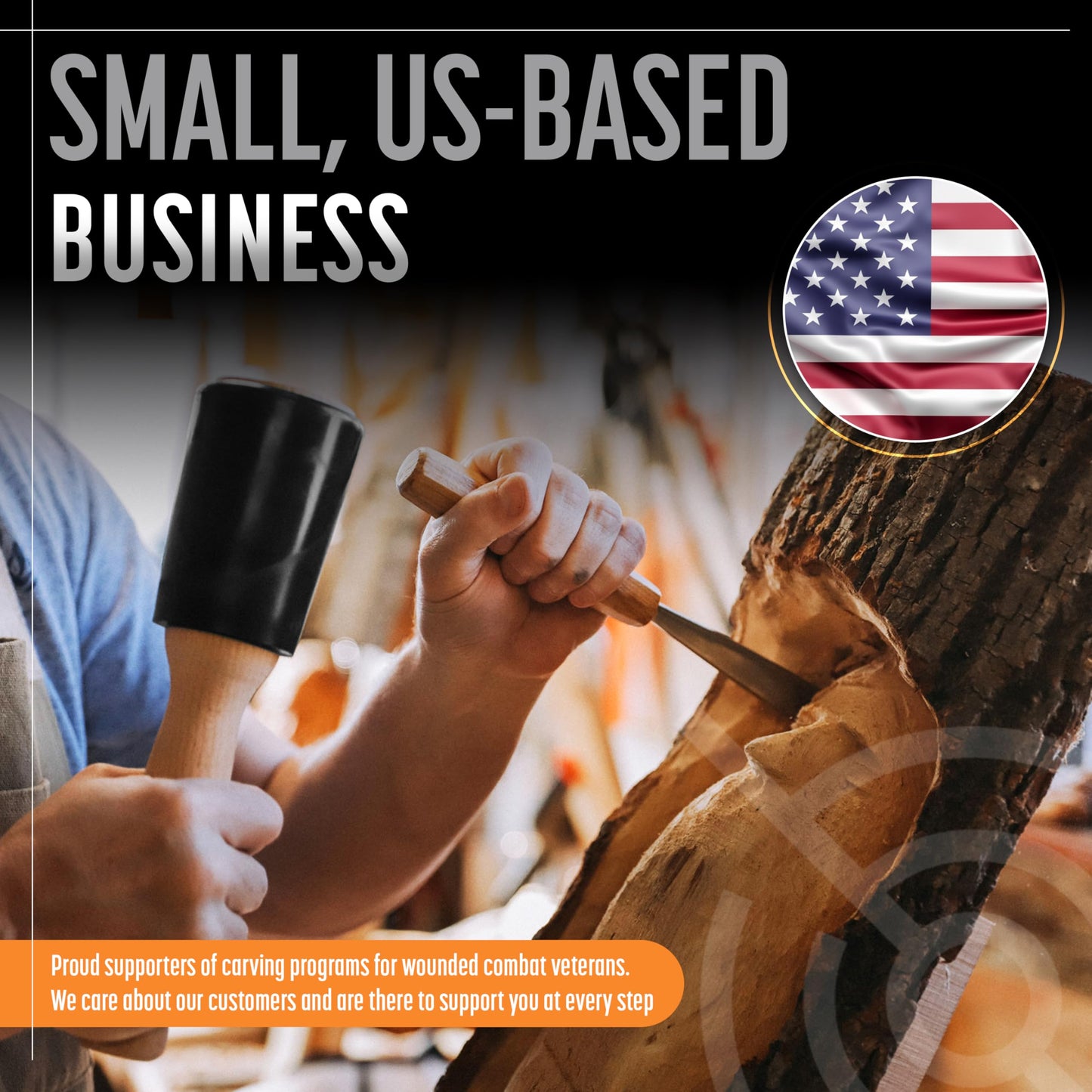 Schaaf Tools 15oz Wood Carving Mallet – Comfortable Handle, Non-Marring Urethane Head, Reduces Fatigue, Ideal for Woodworking & Chisels