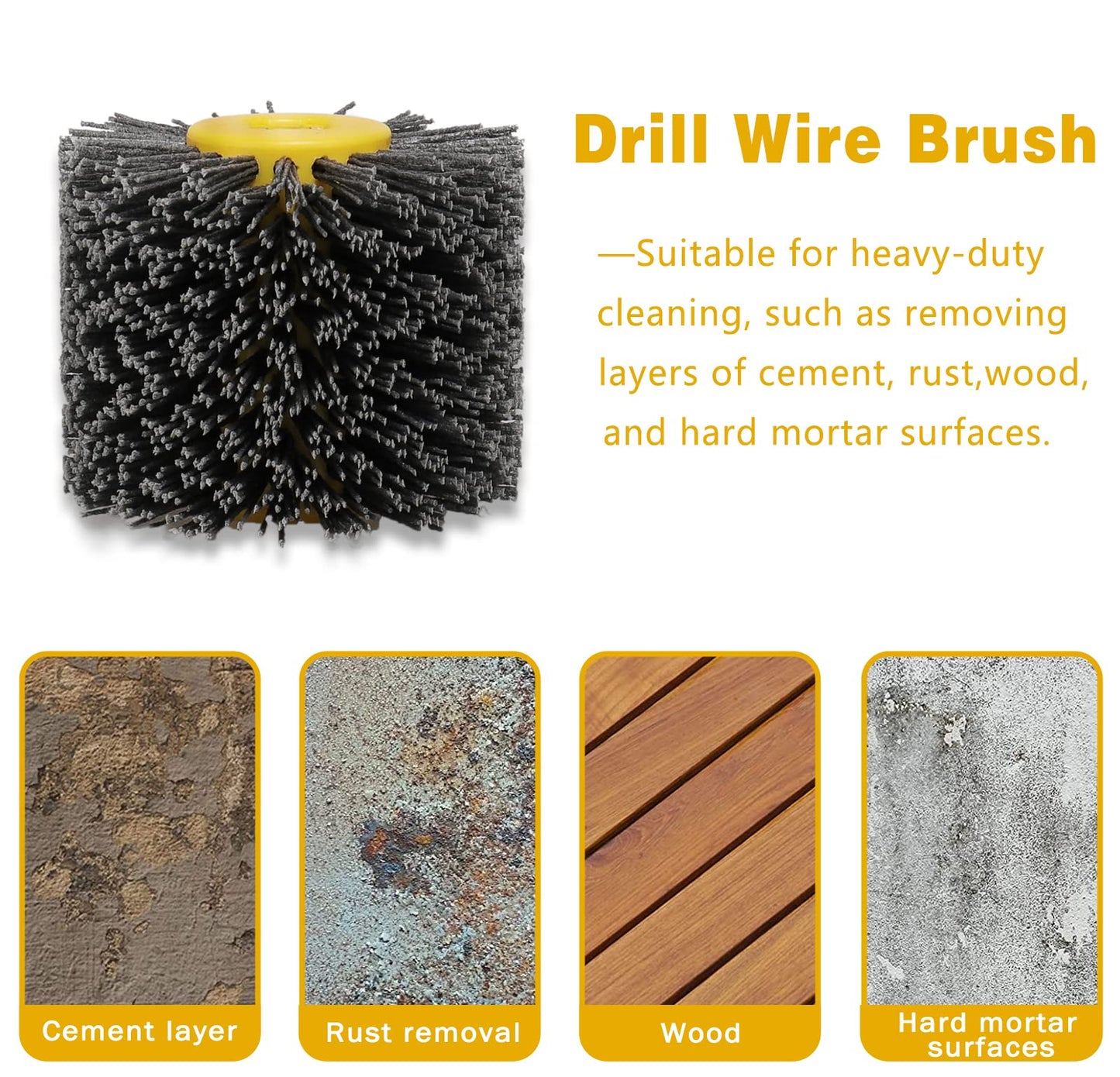 60 Grit Abrasive Nylon Drawing Wheel,4.7" x 4" Surface Conditioning Tool Drum,Burnishing Polishing Tool for Metal Polishing Paint, Rust, Oxidation