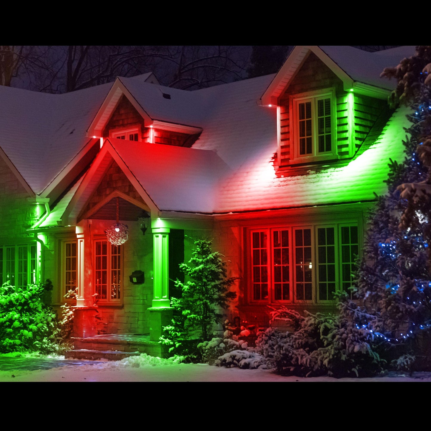 Spectrom Color-Changing Lenses for Recessed & Pot Lights, Tool-Free, Reusable, Easy Peel & Press, Red & Green 12-Pack