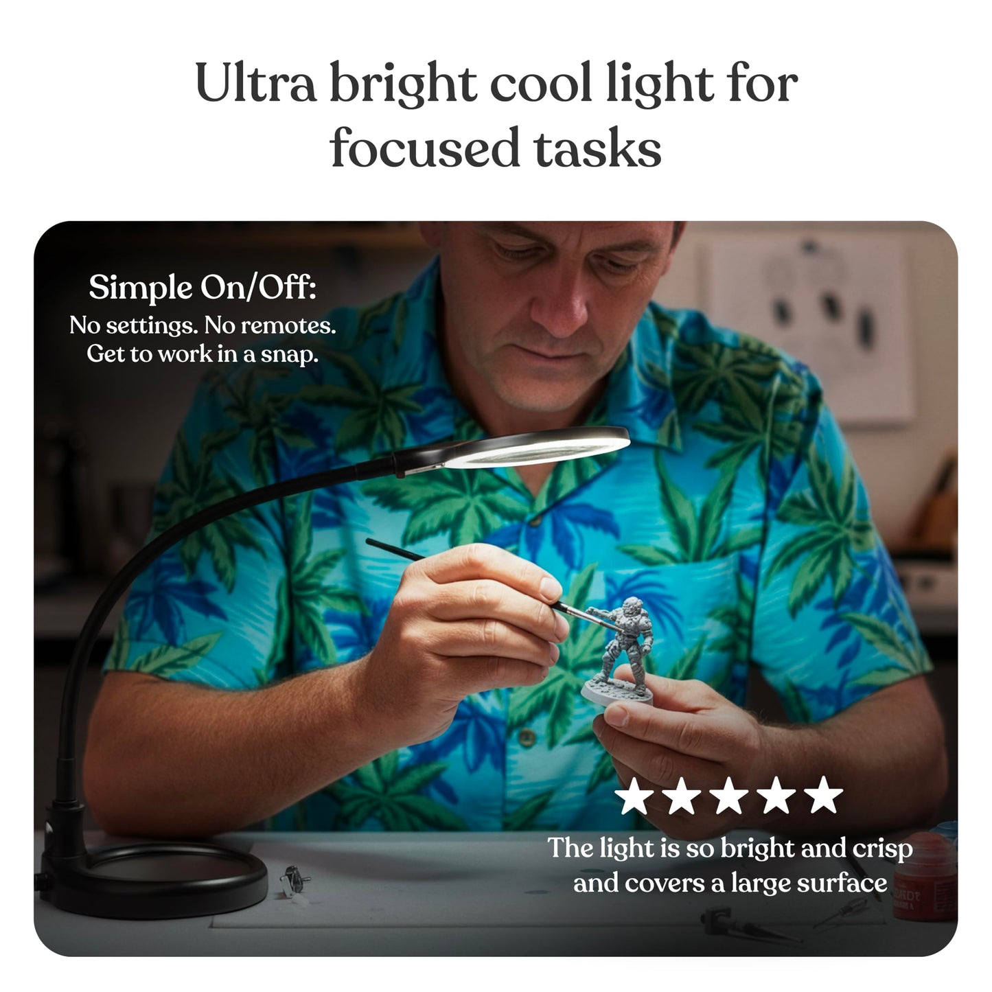 Brightech LightView Pro Flex 2-in-1 Magnifying Desk Lamp, 2.25X LED Lighted Magnifier, Adjustable Gooseneck for Reading, Crafts & Close Work