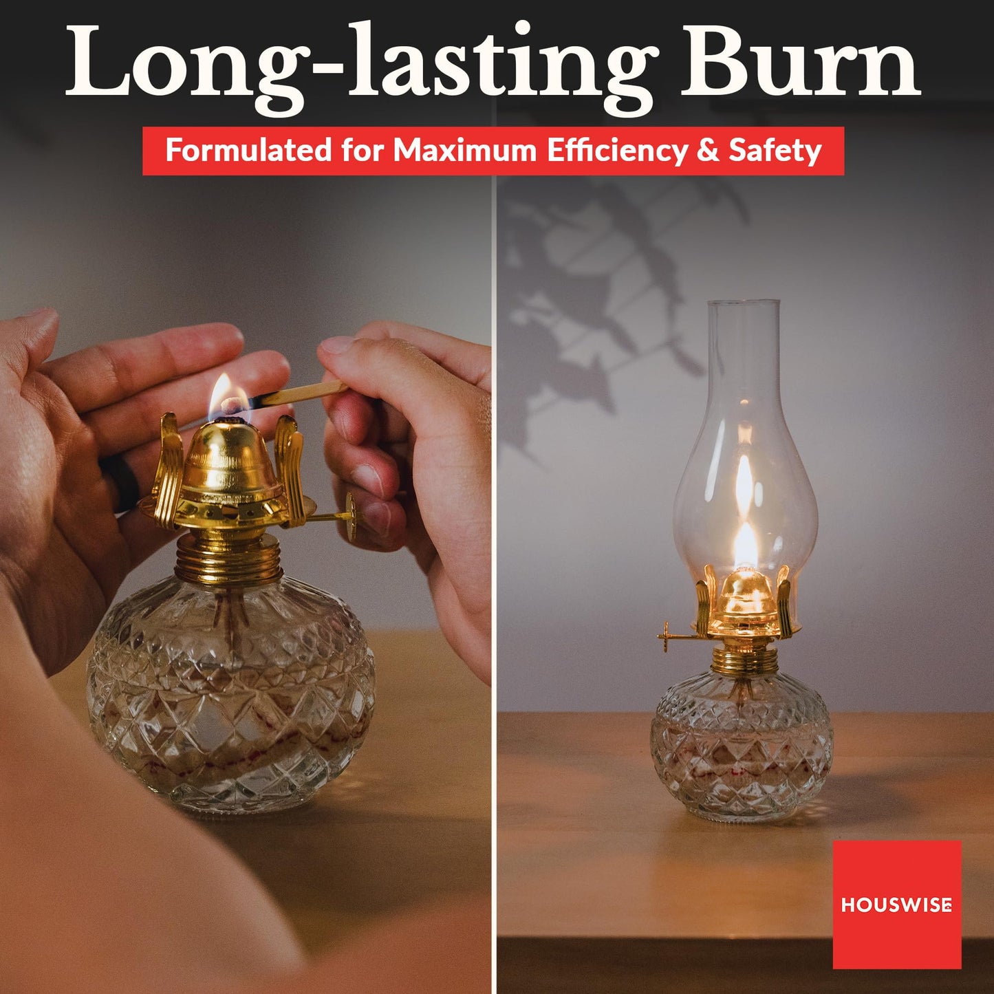 Houswise Premium Liquid Paraffin Lamp Oil for Indoor Use 1 Gallon - Indoor Smokeless Odorless Paraffin Oil Fuel for Lamps, Lantern, Candle