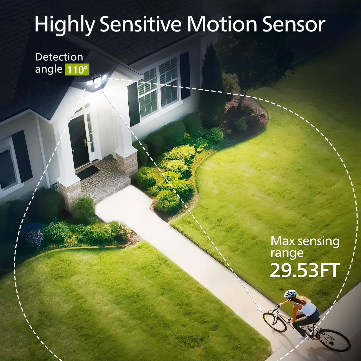 Philips Solar Security Light 196 LED Outdoor Floodlight, 2PK, Motion Sensor, 3 Modes, 4 Adjustable Heads, IP65 Waterproof, Remote Controlled