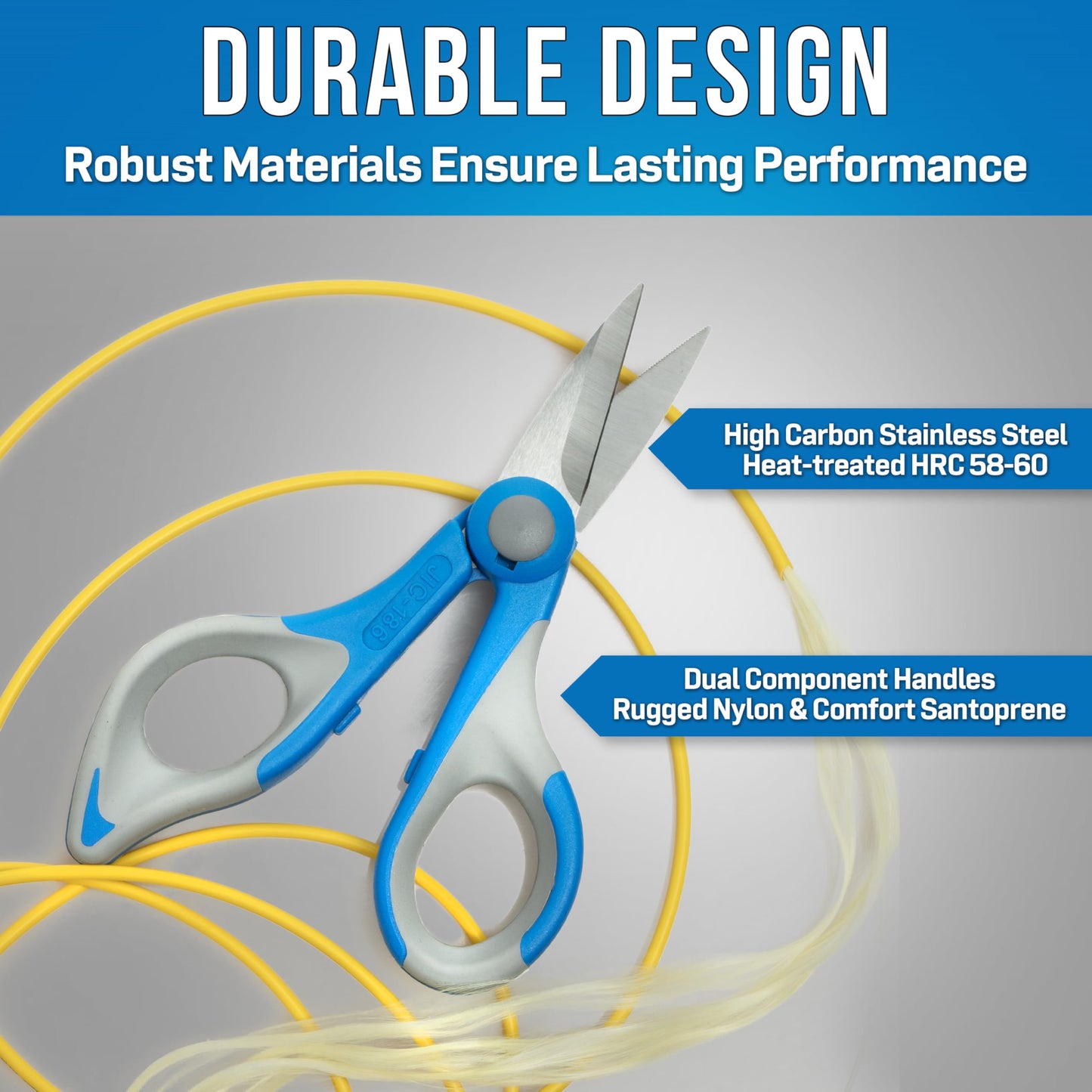 Jonard JIC-186 Kevlar Ergonomic Fiber Optic Cutter, 6" Length