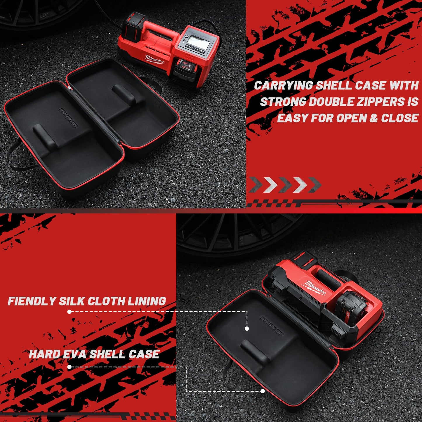 Milwaukee M18 Inflator 2848-20 Air Compressor Bag – Custom-Fit Hard Carry Case with Neck Strap (Case Only)