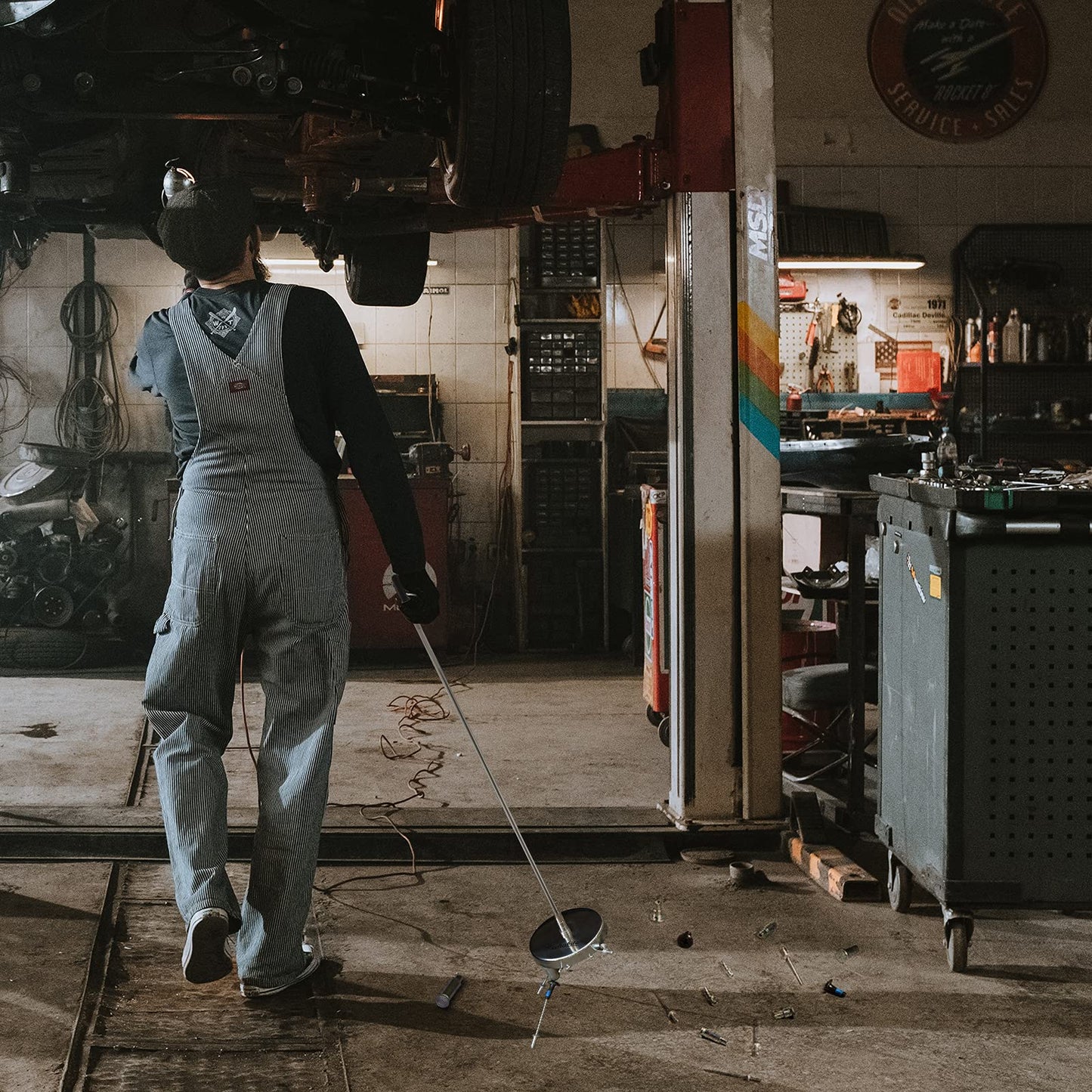 Rechabite Telescoping Magnetic Sweeper Pickup Tool, 35LB Pull Capacity, Retractable 8.6"–33", Strong Magnet for Nails, Screws & Metal Parts