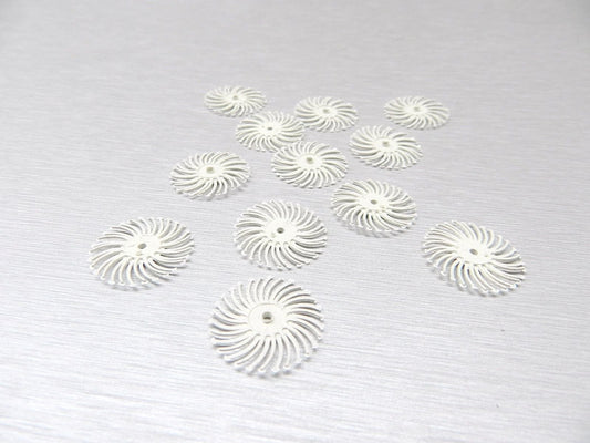 3M Radial Bristle Discs 3/4" White 120 Grit Bristle Brush Pack of 12 by JTS Made in USA