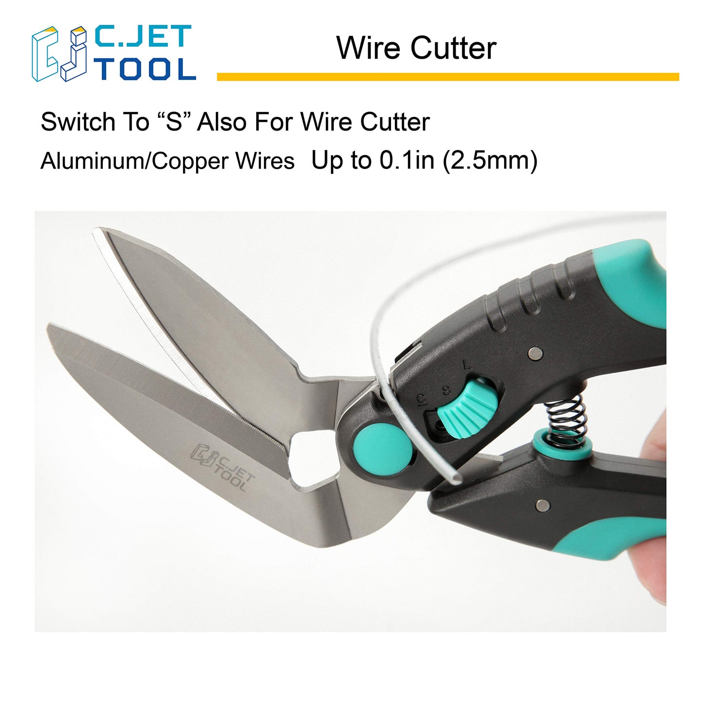 C.JET TOOL 10" Heavy Duty Carpet Cutter, Industrial Scissors, Multipurpose, Professional Soft Grip Stainless Steel (Turquoise)