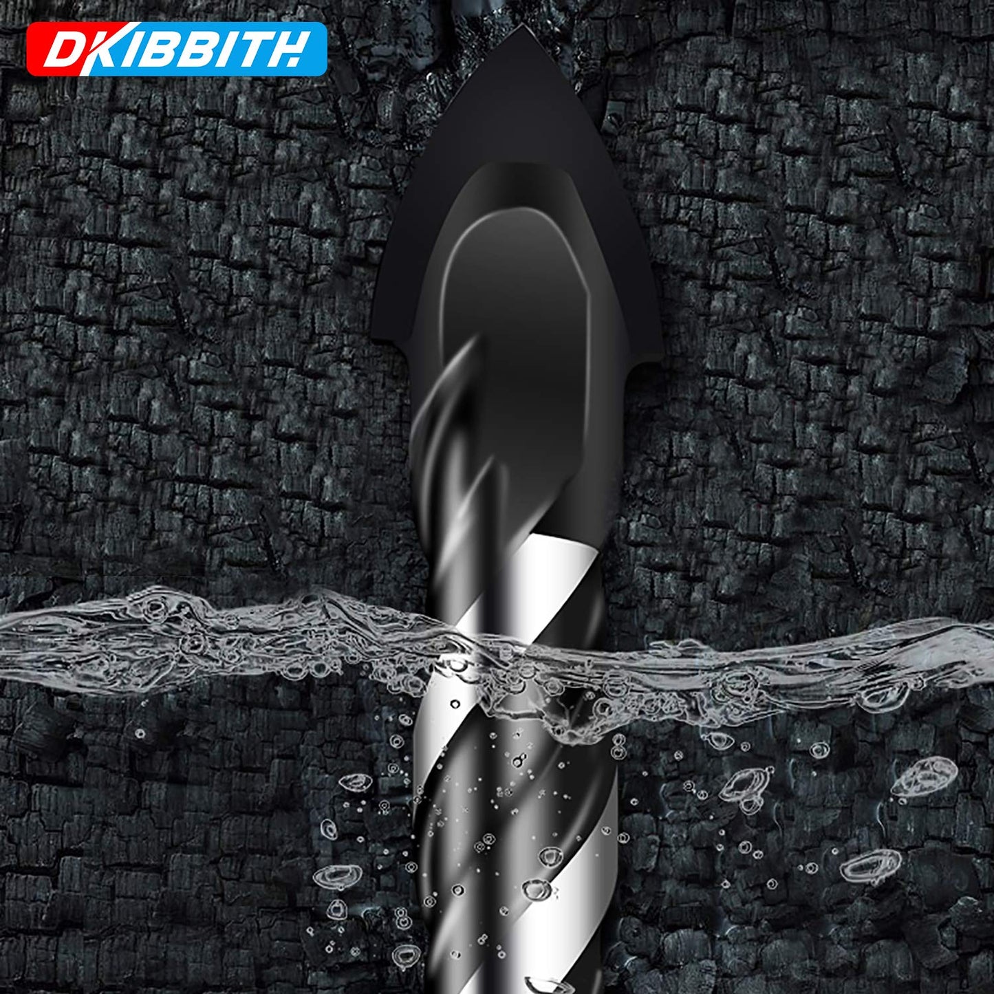 10-Piece Masonry Drill Bit Set for Concrete, Tile, Glass & Brick, 1/8–1/2" with Triangle Handle, Tungsten Steel Tips (Black)