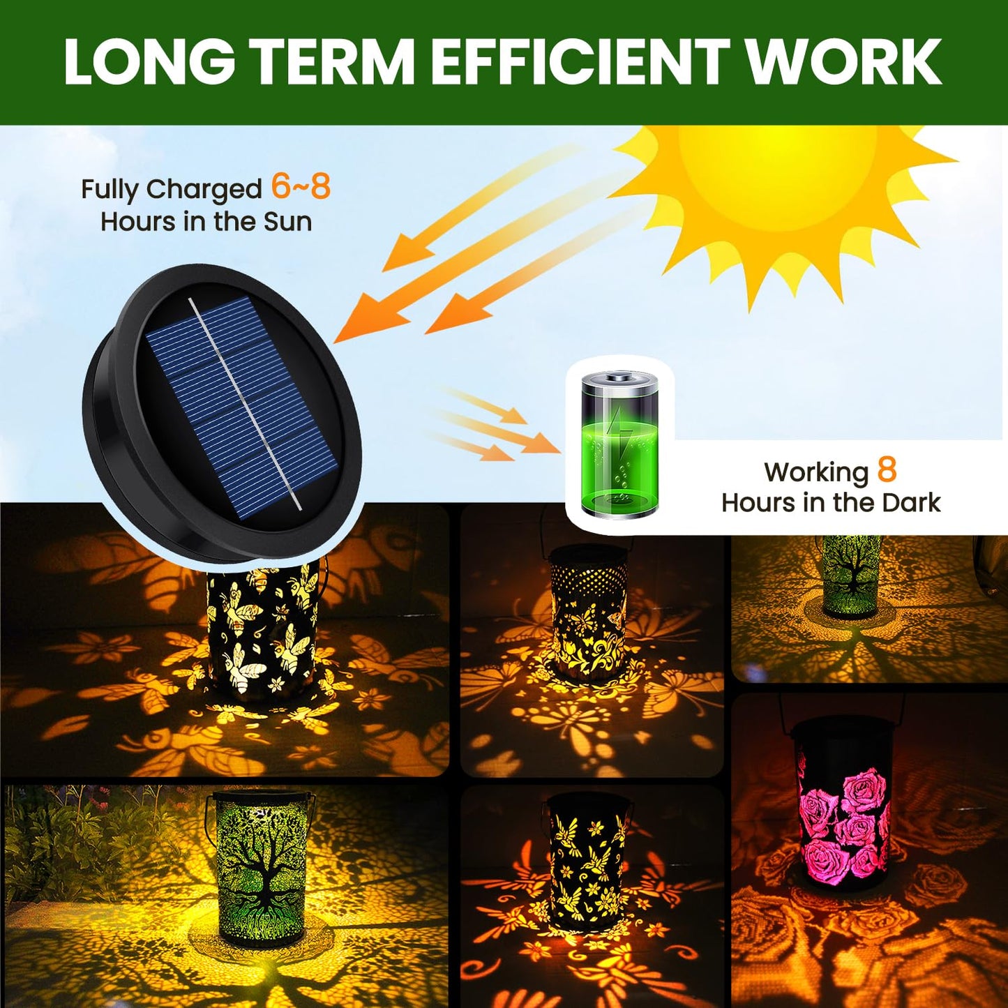 2 Pack Solar Light Replacement Tops, Waterproof Solar Lantern Replacement Parts for Outdoor Hanging Lanterns, Garden Patio DIY Table Lights