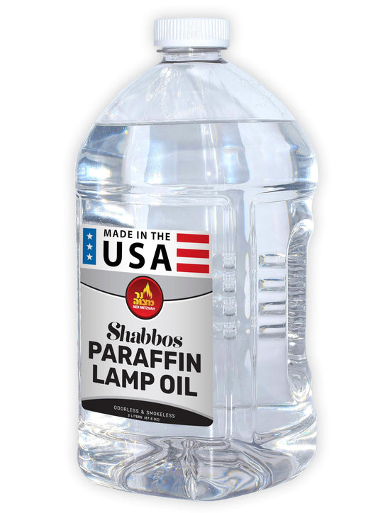 Ner Mitzvah Paraffin Lamp Oil - Clear Smokeless, Odorless, Clean Burning Fuel for Indoor and Outdoor Use - 2 Liter (67.6 oz)