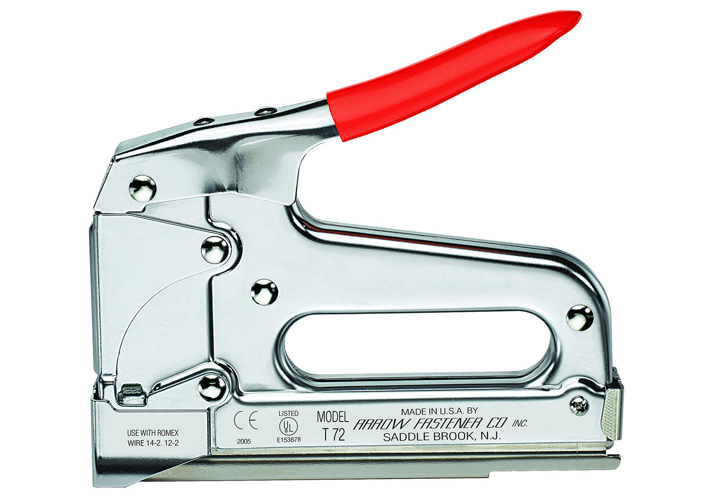 Arrow T72 Heavy Duty Cable Staple Gun, Manual Wire Stapler for Telecom, Internet & Computer Cable Installation, Uses T72 Insulated Staples