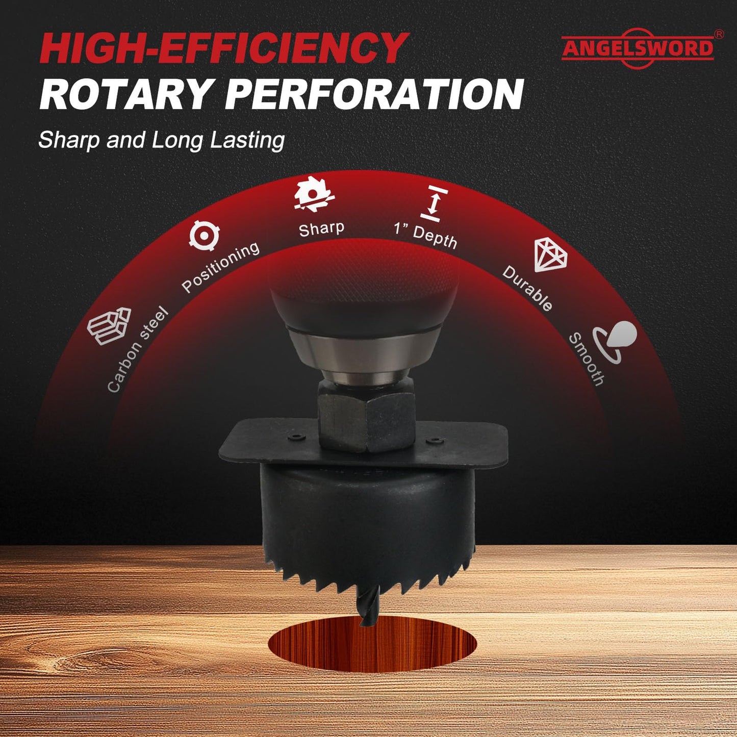 ANGELSWORD 24-Piece Hole Saw Set, 3/4"-6" (19-152mm) Drill Bit Kit with 14 Saw Blades for Drywall, Wood, PVC, Plastic