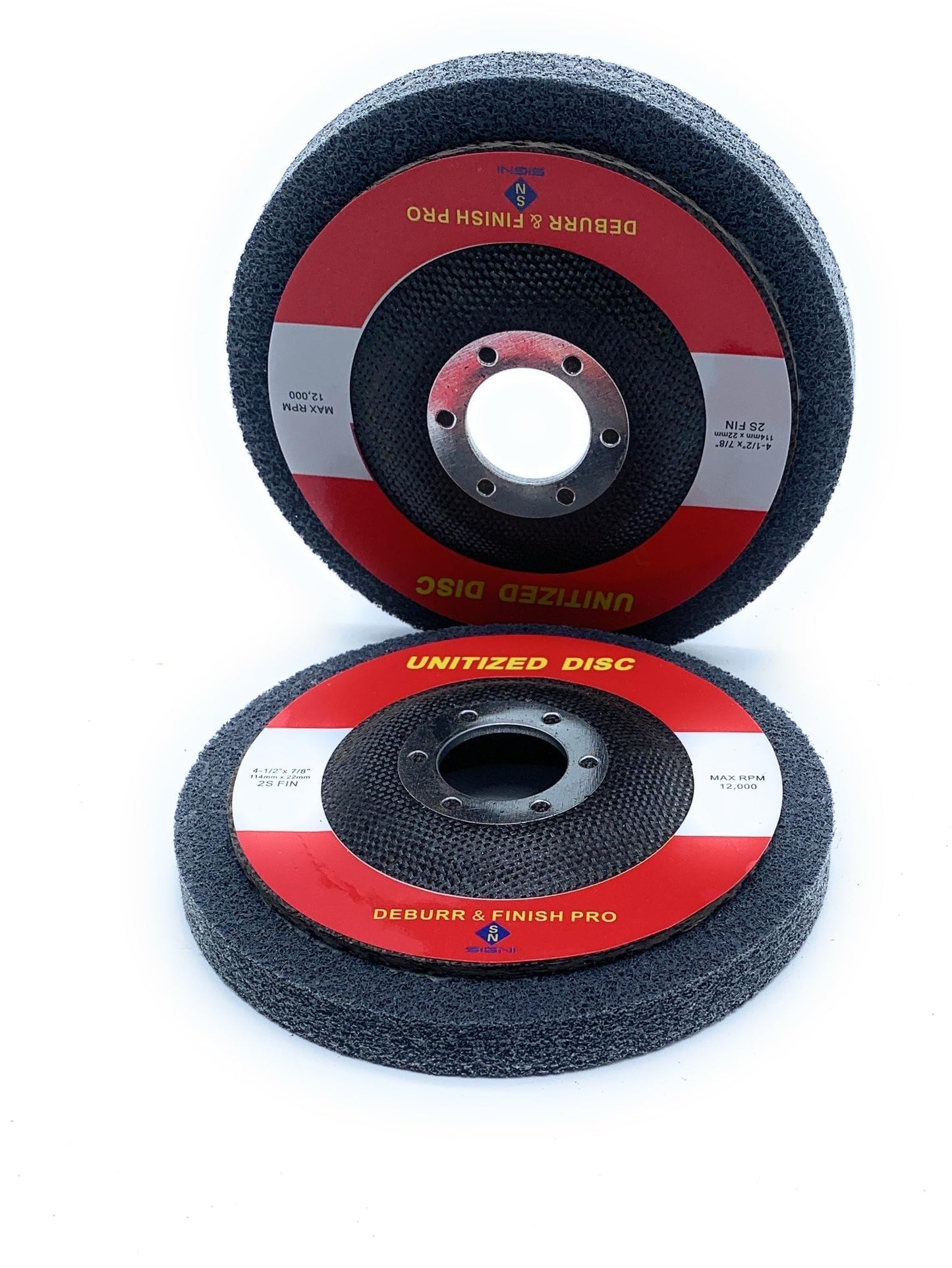 SIGNI Unitized Disc EXL UW - Surface Conditioning Deburr & Finish PRO 4-1/2”x 7/8”for Metal,Alloy,Steel for Angel Grinder (2S FIN, 2PCS)