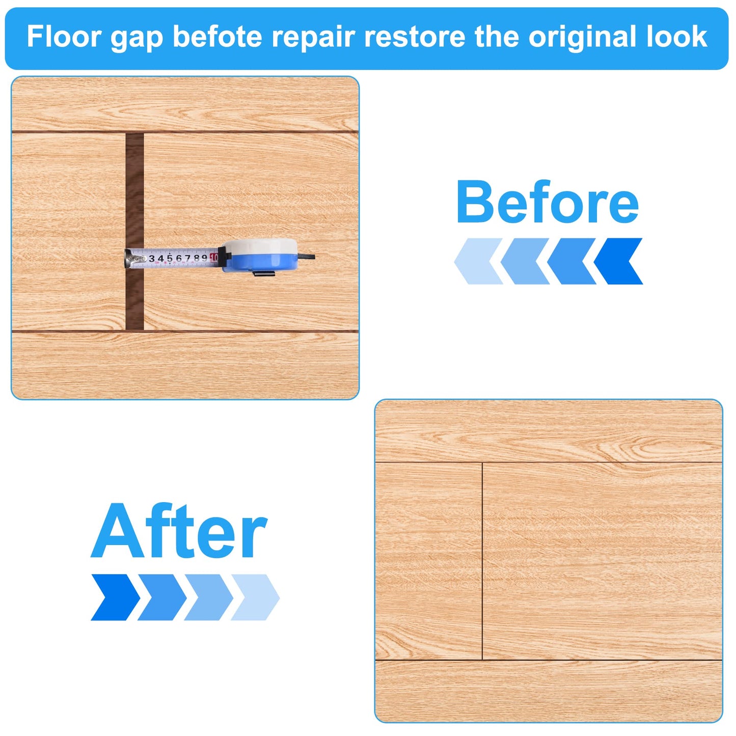 FCHO Floor Gap Fixer Tool for Laminate Floor Gap Repair Include Suction Cup and Mallet (Can't use on scraped surface floor)