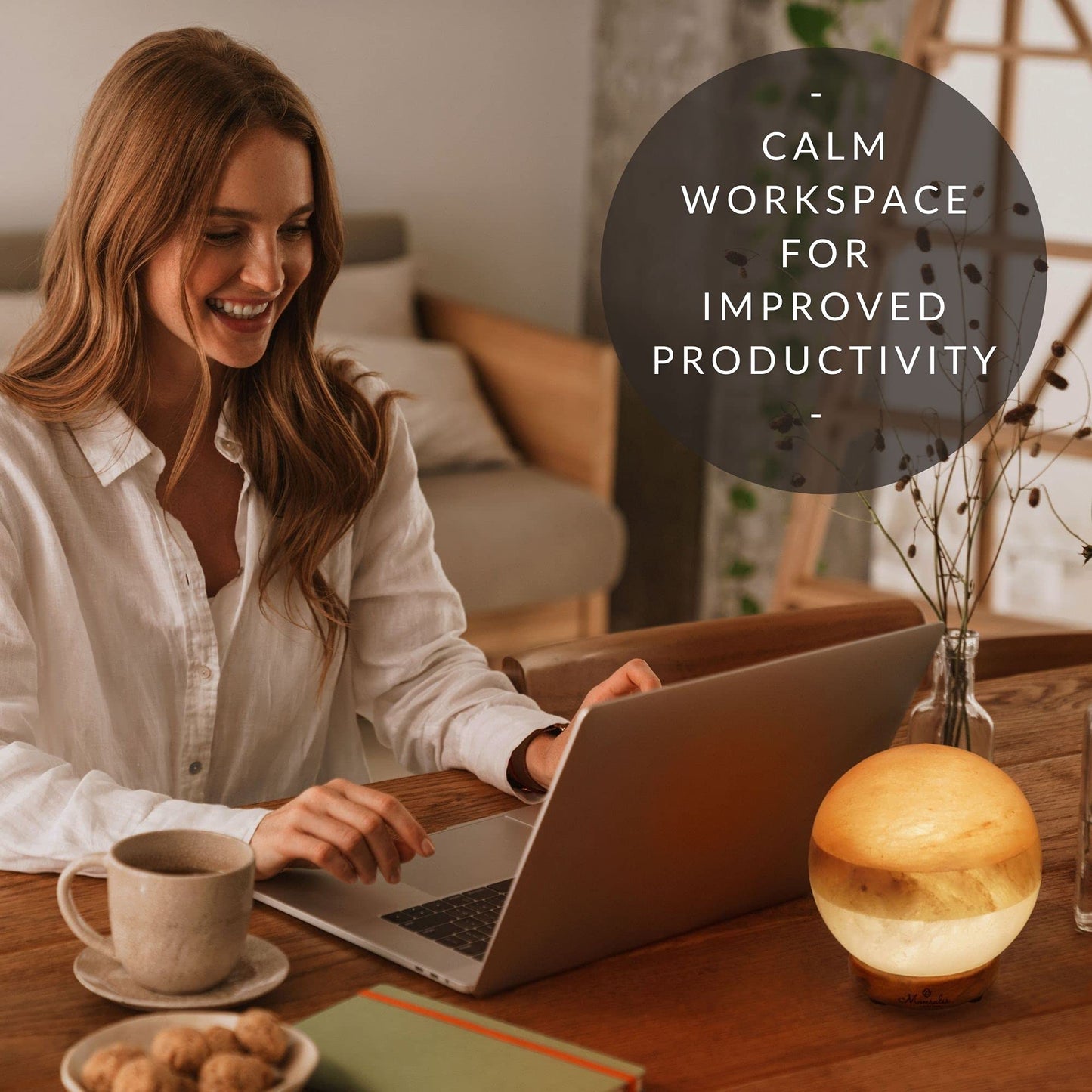 MONSALIS Dual Illumination Himalayan Salt Lamp – Round Globe Pink, White & Grey Crystal with Dimmer & Adjustable Glow Night Light