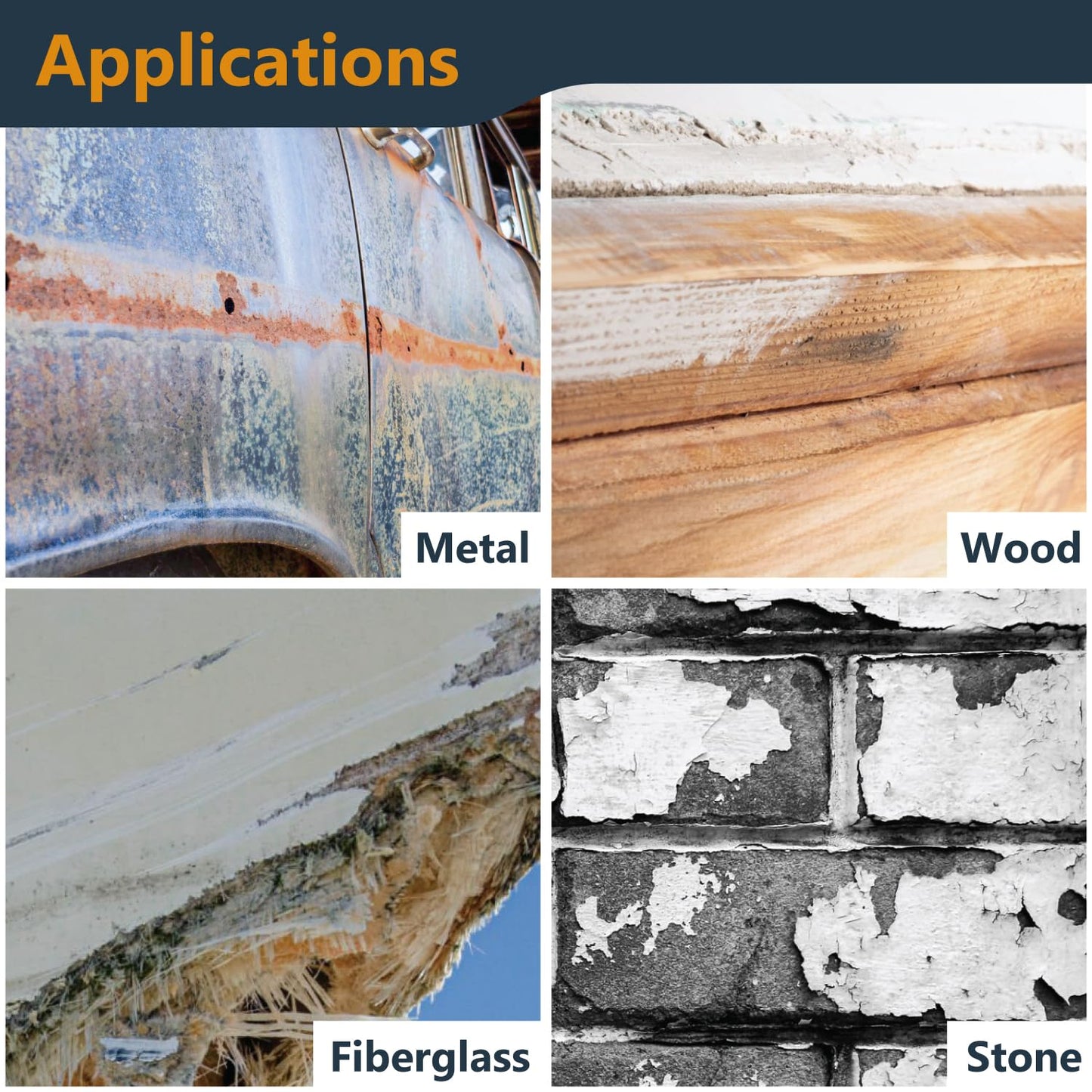 POWERTEC 4-1/2" Strip Discs 6-Pack, 7/8" Arbor Angle Grinder Wheel for Paint, Rust, Oxidation Removal on Metal & Wood (11103)