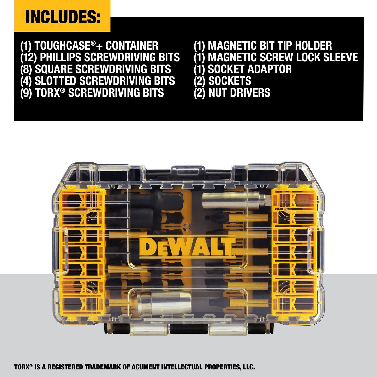 DEWALT DWA2NGFT40IR Impact Ready Flextorq 40-Piece Steel Screwdriver Bit Set