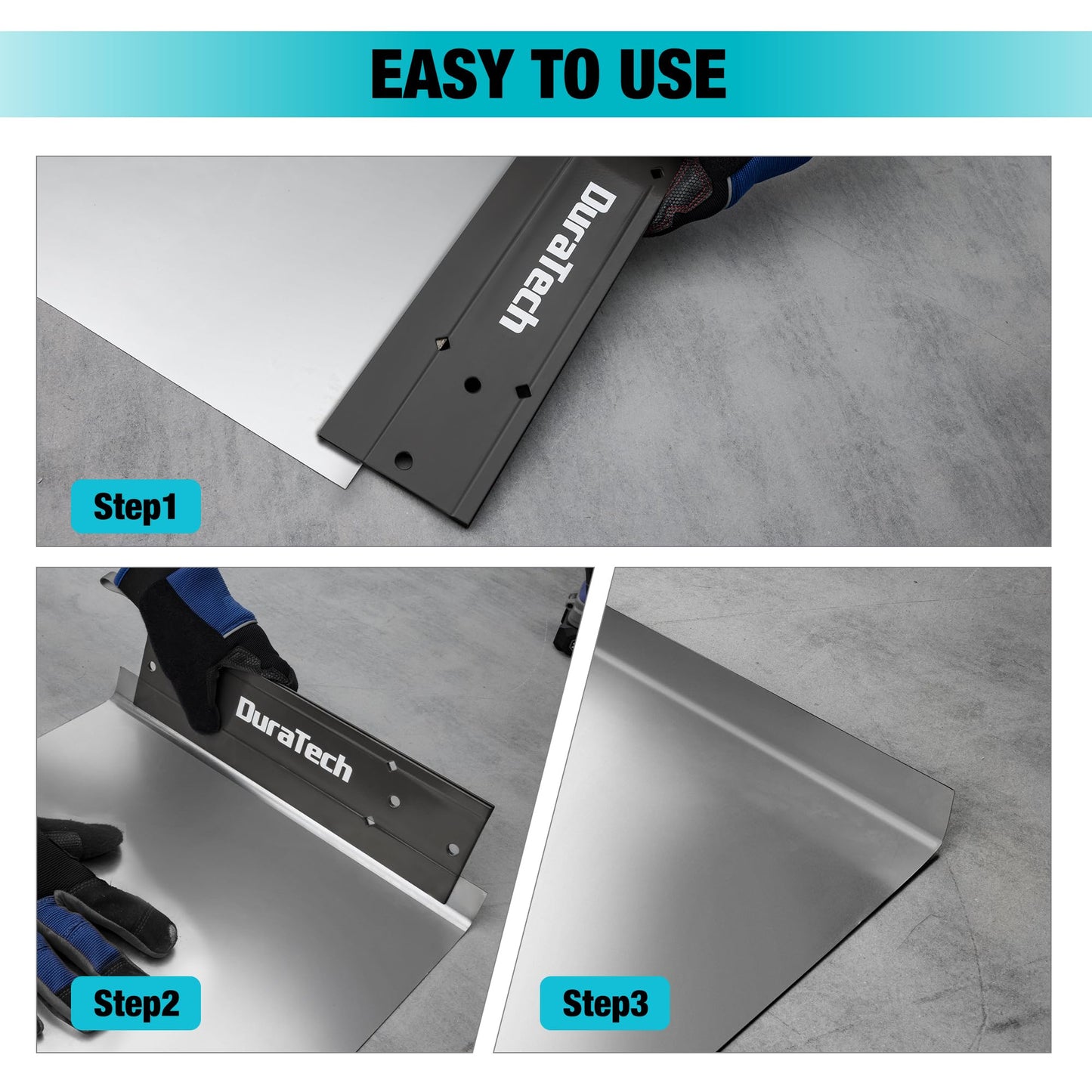 DURATECH 12" Sheet Metal Bender, Hand Seamer Folding Tool with 3/8" & 1" Folds for HVAC, Roofing & Metal Fabrication