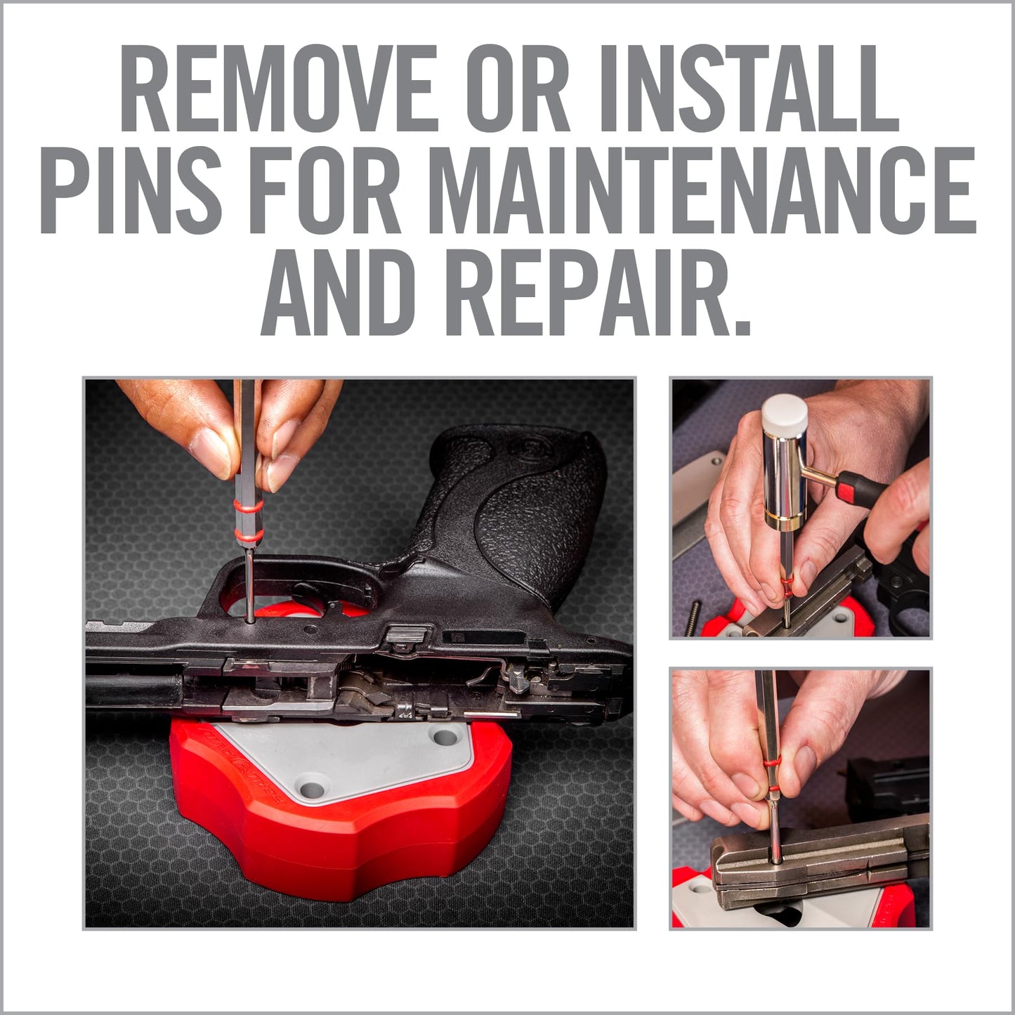 Real Avid Gunsmithing Hammer & Punch Tool Kit – Small Hammer with 4 Tips, Flat Tip Punch, Non-Marring Pin Starter Tool