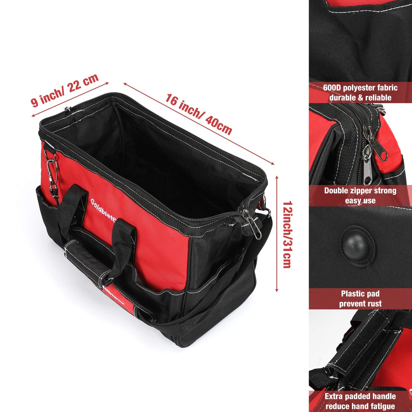 Goldblatt 8-Piece Masonry Hand Tool Set with Trowels, Groover, Edger, Alloy & Wood Floats, Wire Twister, Tool Bag