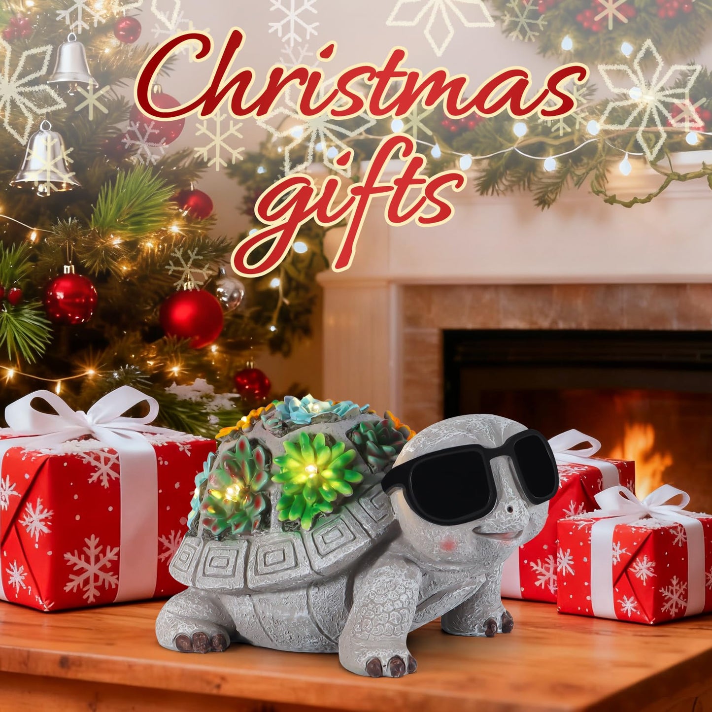 Pawatee Solar Turtle Garden Statue with Succulent & LED Lights – Unique Outdoor Patio Decor, Birthday Gift for Women, Mom, Grandma