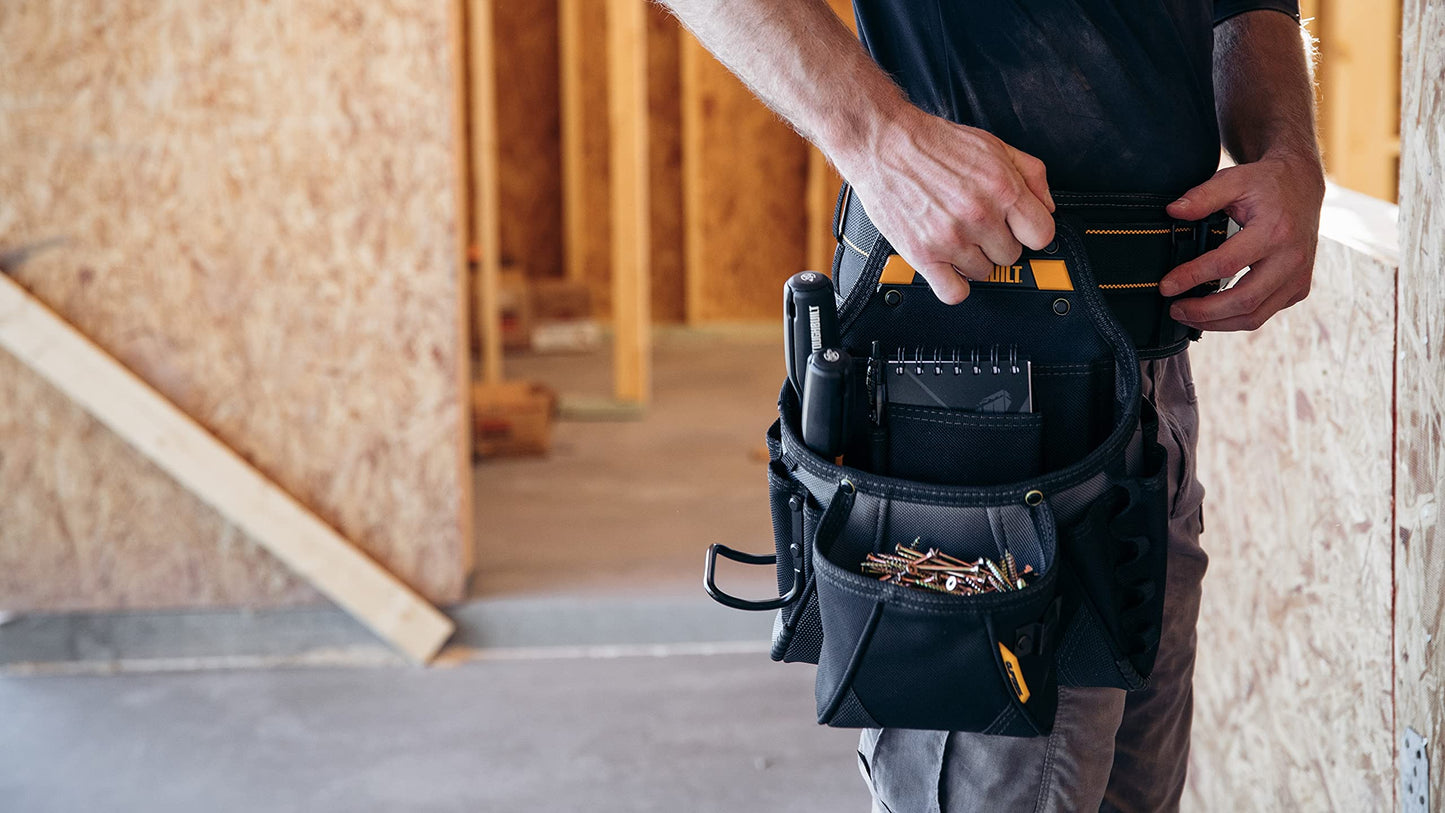 ToughBuilt Cliptech Series - Contractor Tool Pouch with Compact Jobsite Storage, Durable Construction, and Easy-Access Organization for Daily Professional Use (TB-CT-01)