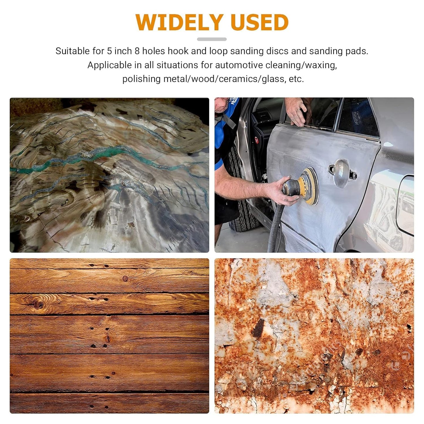 5 Pack 5 Inch 8 Holes Soft Density Interface Pads Hook and Loop 5" Sponge Cushion Buffer Backing Pad (Set of 5)