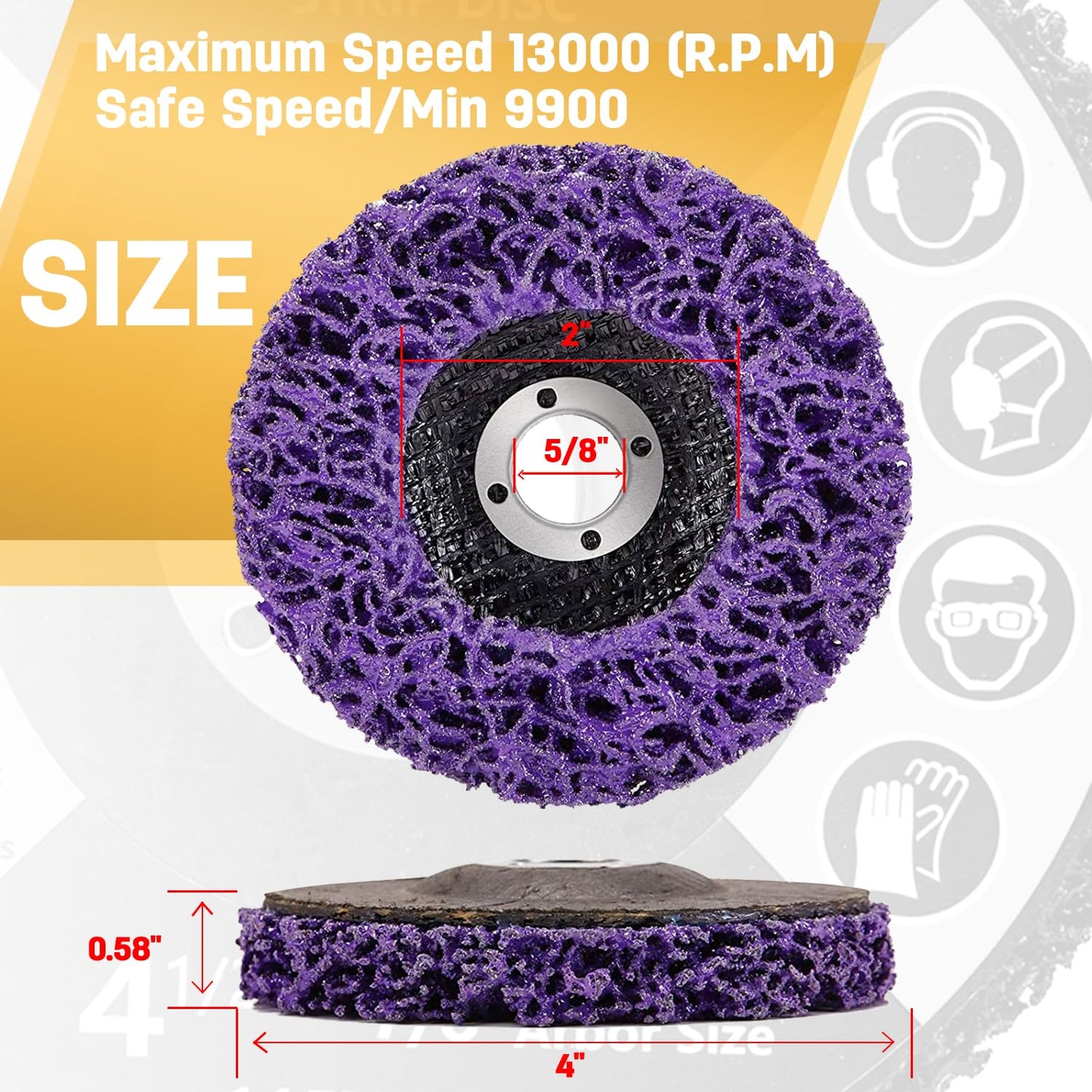 LAIWOO 5-Pack Strip Discs for Angle Grinder, 4" Paint & Rust Stripper Wheels, Abrasive Discs for Removing Paint, Rust, Welds & Oxidation (5/8" Arbor)