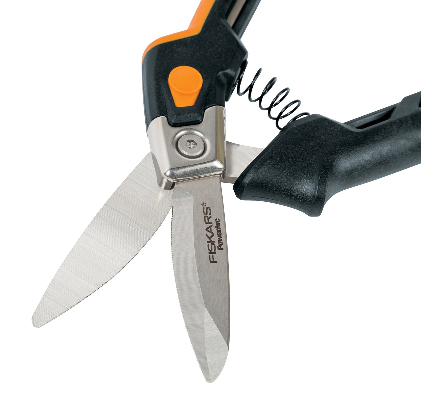 Fiskars PowerArc Utility Snips, Heavy-Duty Cutting Shears with Easy Action Handle,Stainless Steel Blades 8"
