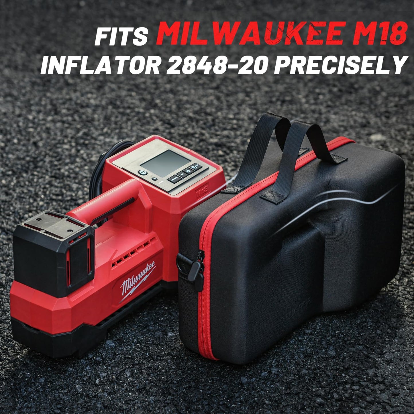 Milwaukee M18 Inflator 2848-20 Air Compressor Bag – Custom-Fit Hard Carry Case with Neck Strap (Case Only)