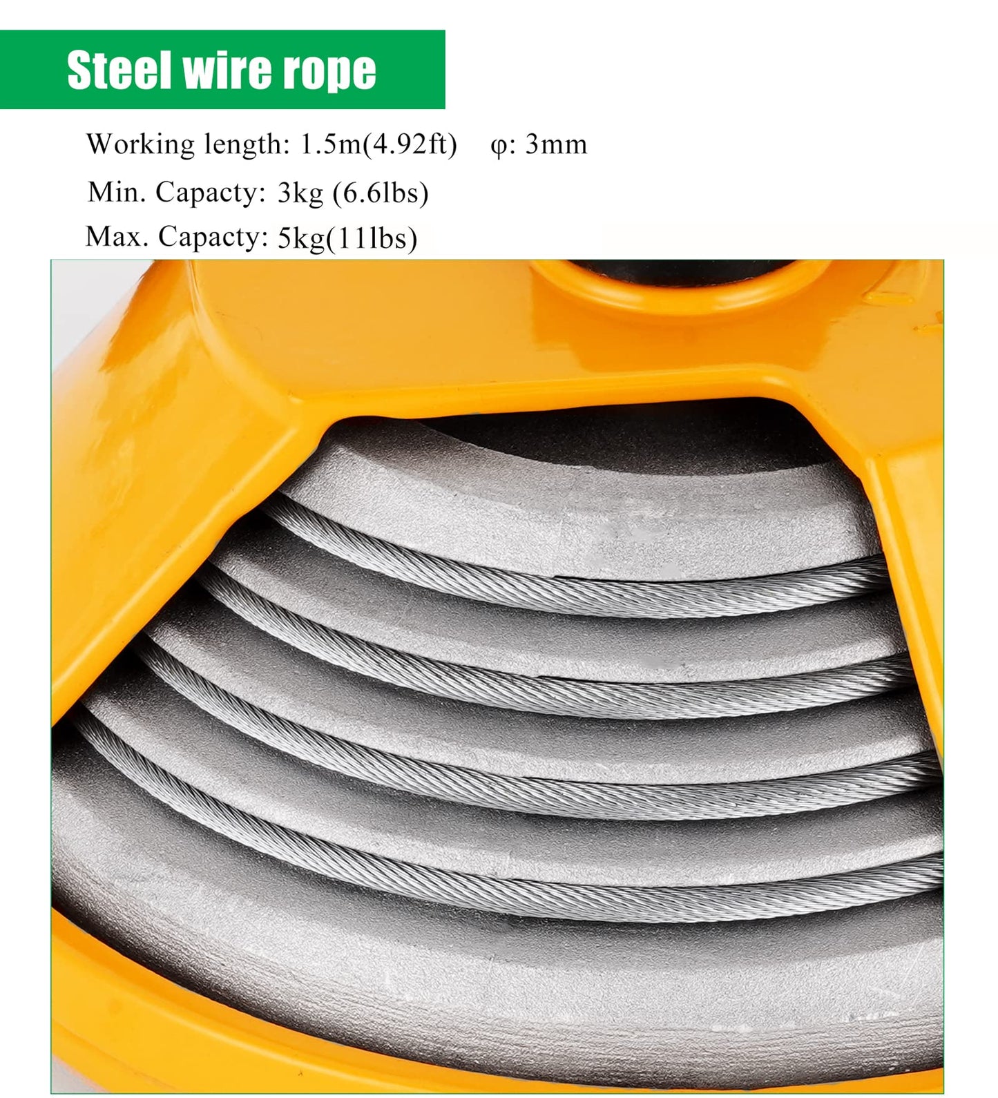 YJINGRUI Retractable Spring Balancer 3~5kg(6.6~11lbs) Hanging Tool Spring Balancer Balancer Retractor 1.5m Wire Rope Hanging Holding Equipment