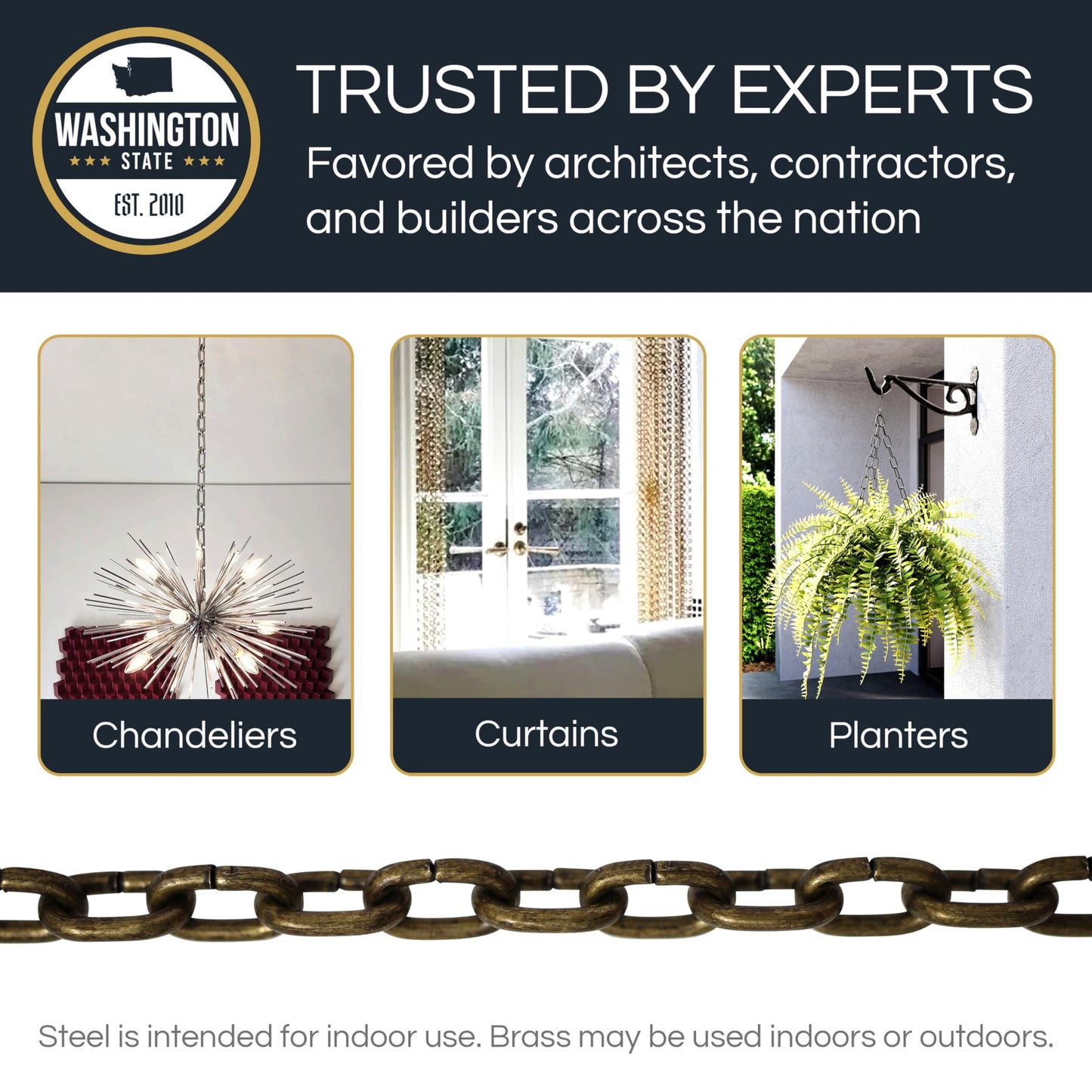 RCH Hardware CH-S53-14-AB-3 Steel Clock Chain, Antique Brass (3 Feet)