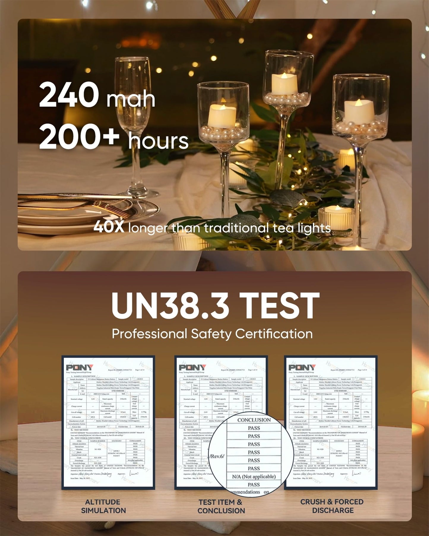 Homemory 12-Pack Flickering Flameless LED Tea Light Candles, Battery Operated, 200+ Hours, Votive & Table Decor for Weddings & Holidays