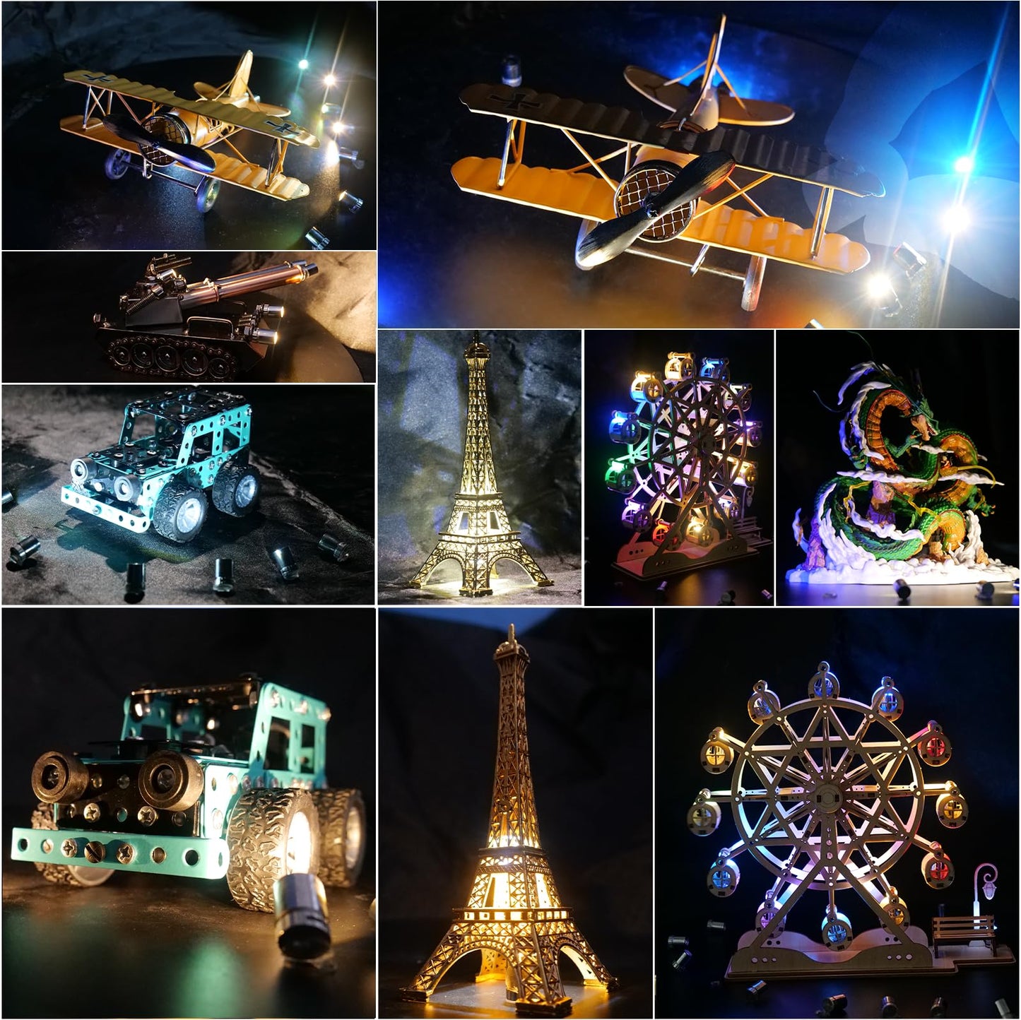 **Mini LED Lights, 10PCS Battery Operated Tiny SMD Spotlights for DIY Crafts, Dollhouse, Action Figures & Toy Models (Cool White)**