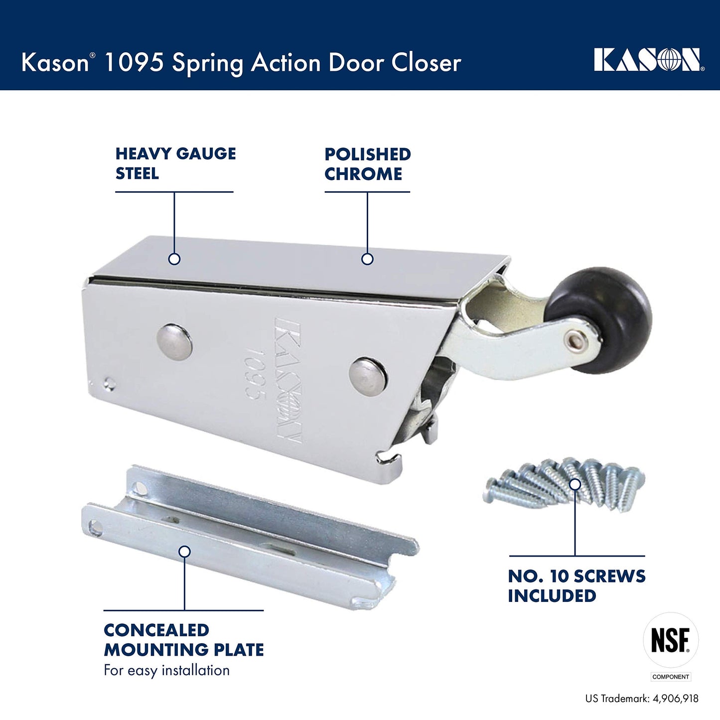 Kason 1095 Spring Action Door Closer, 11095000013