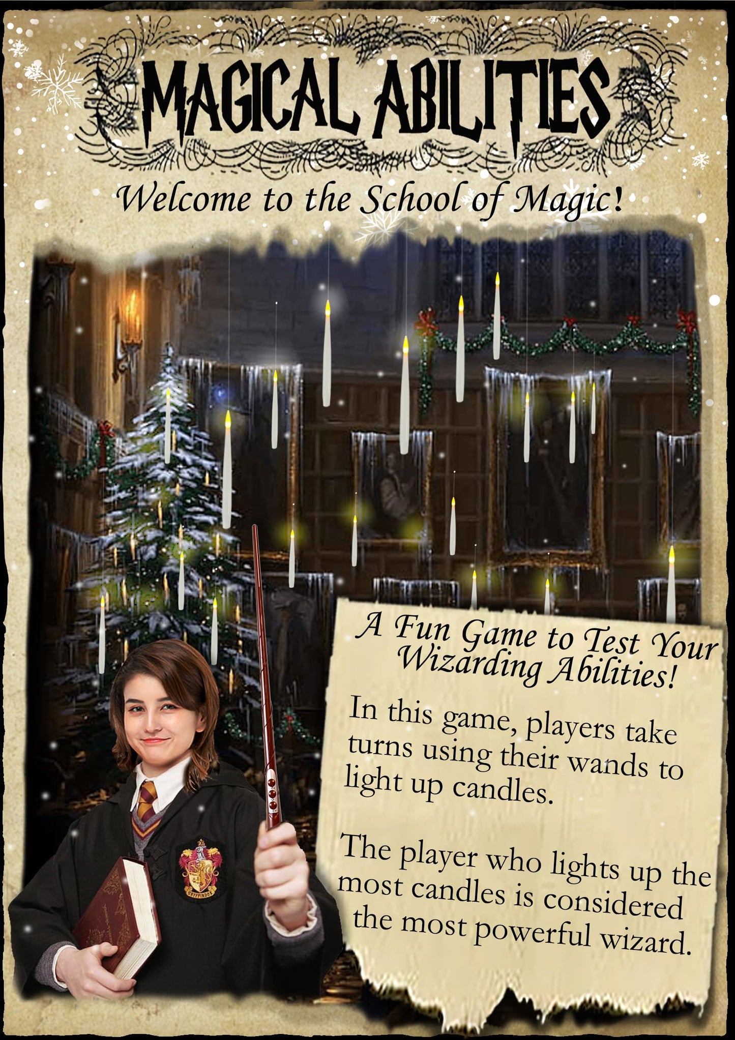 Christmas Decorations – 20PCS Floating Flameless LED Candles with Wand Remote, Warm Flickering Hanging Taper Candles for Theme Parties