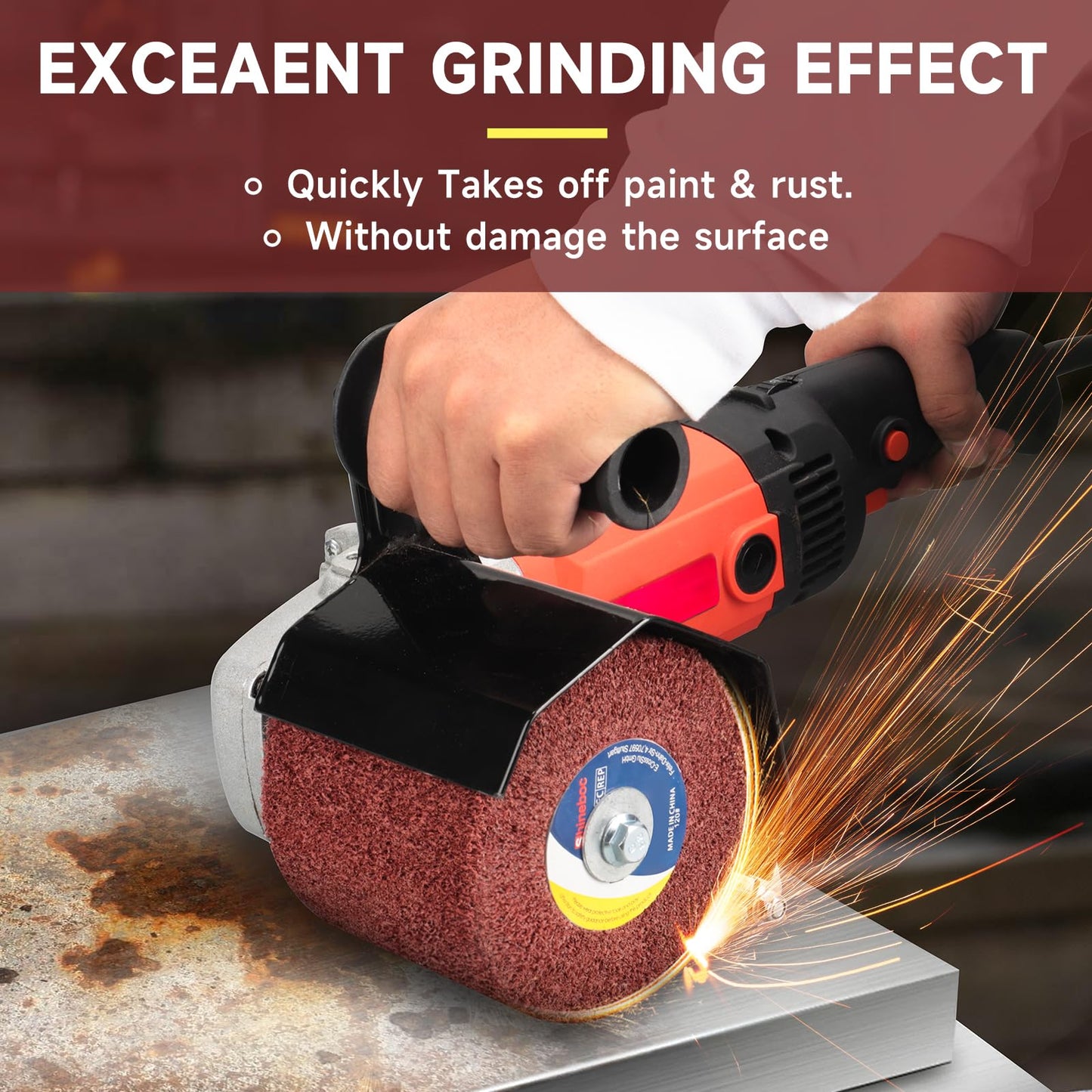 60 Grit Surface Conditioning Tool Drum,4.7" x 4" Burnishing Polishing Wheel Drum for Metal Stainless Steel Wood Surface Conditioning Treatment