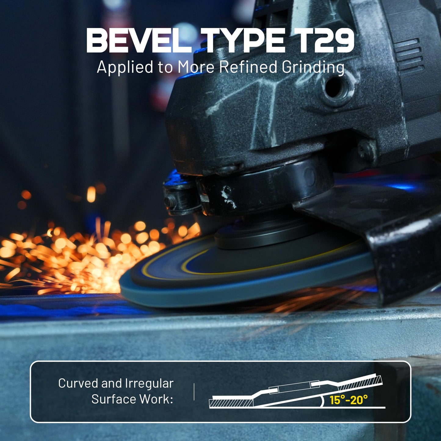 TOLESA 24-Pack 4½" Flap Discs, 40 Grit Type 29 Zirconia Grinding Wheels for Angle Grinder, Sheet Metal, Cast Iron & Stainless Steel