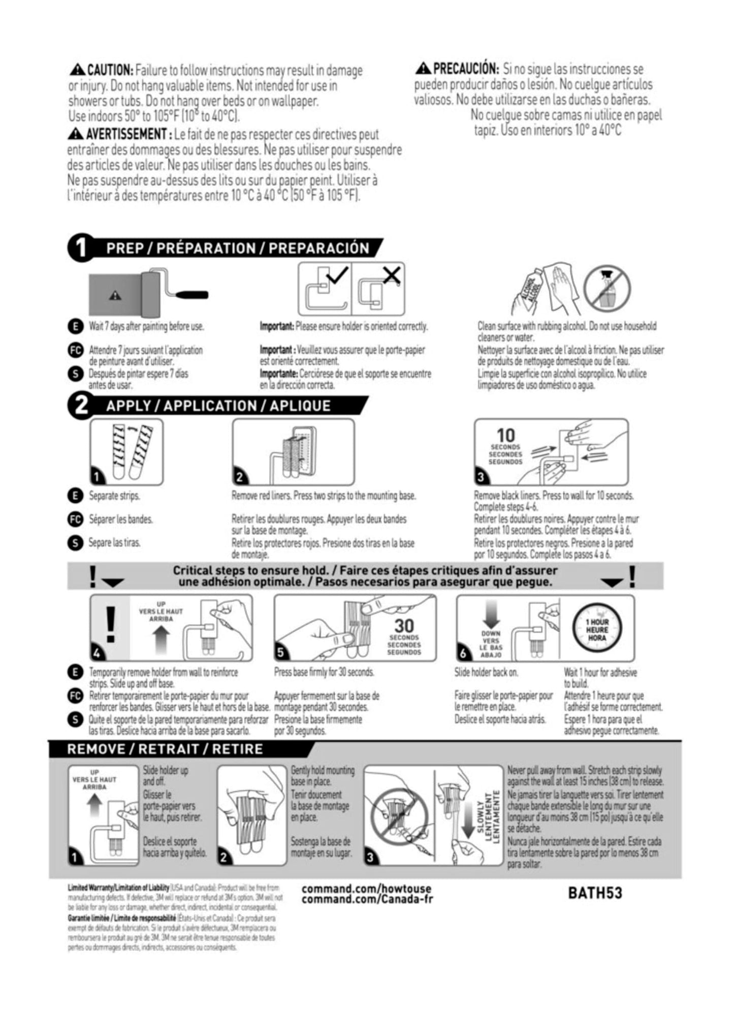 Command Toilet Paper Holder Satin Nickel with Water Resistant Command Strips, Rust Resistant Bathroom Organizer